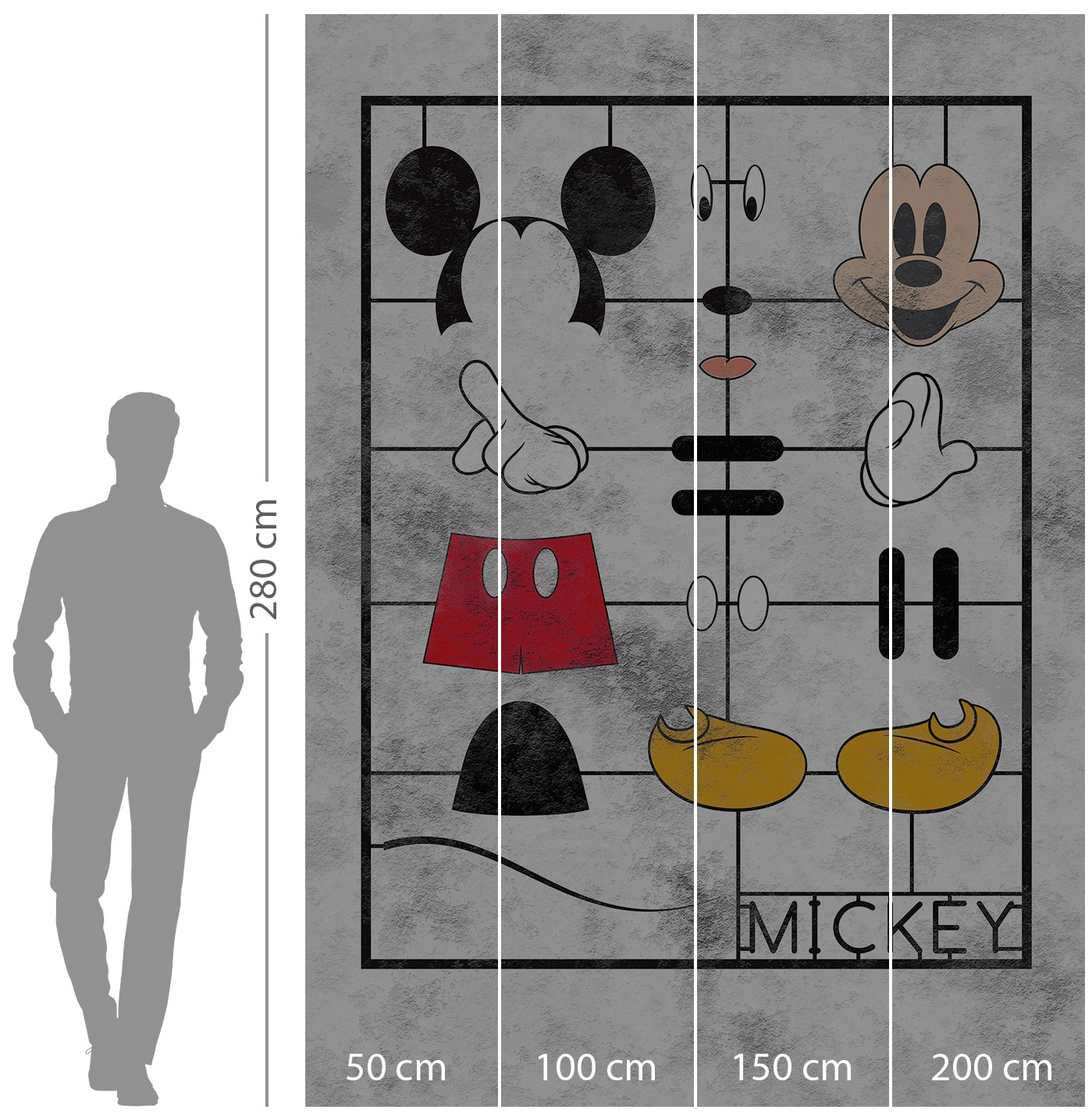 Komar Vliestapete »Digitaldruck Vlies - Mickey Kit - Größe 200 x 280 cm«, bedruckt, Kinderzimmer