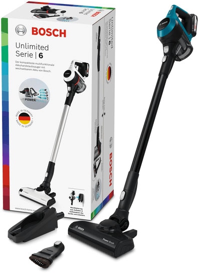 BOSCH Akku-Stielstaubsauger »Unlimited 6 BKS6111P, Hygiene-Filter, 10 Jahre Motorgarantie,...