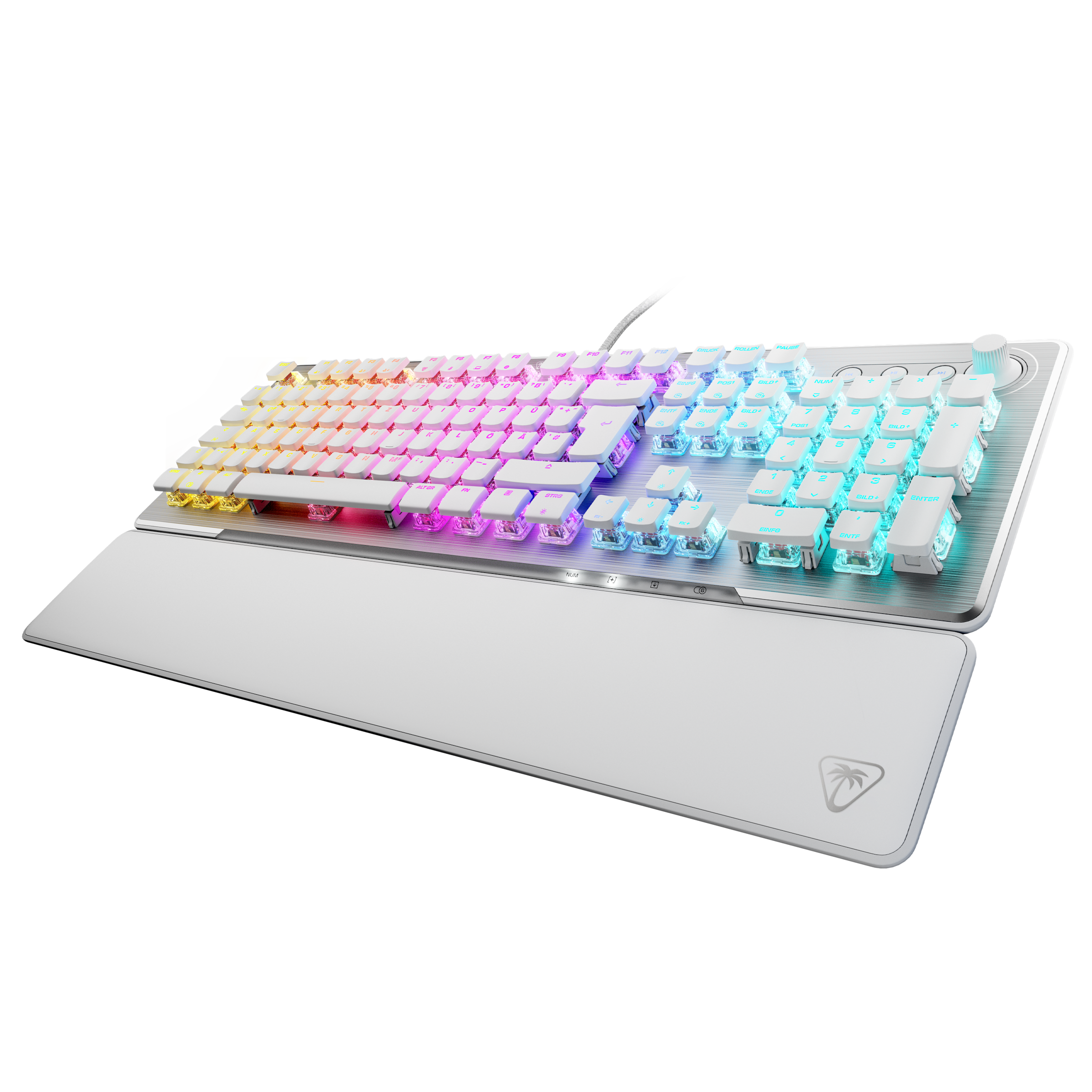 Turtle Beach Gaming-Tastatur »Vulcan II, Linear«, (Lautstärkeregler-Funktionstasten-Profil-Speicher-Ziffernblock-verstellbare Füße-Handgelenkauflage), Linear