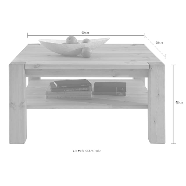 Wohnglücklich by Infantil Couchtisch »Vita«, Tisch, Breite 90 cm, Kiefer  massiv, Landhausstil bestellen online bei OTTO