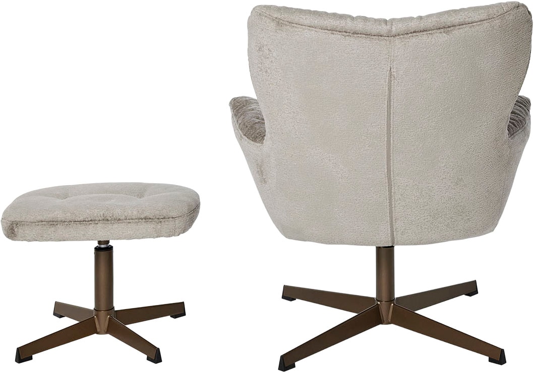 Jahnke Sessel »LOUNGE COSY TWIST PLUS« Loungesessel inkl. Hocker, bequeme Polsterung & Armlehnen, drehbar