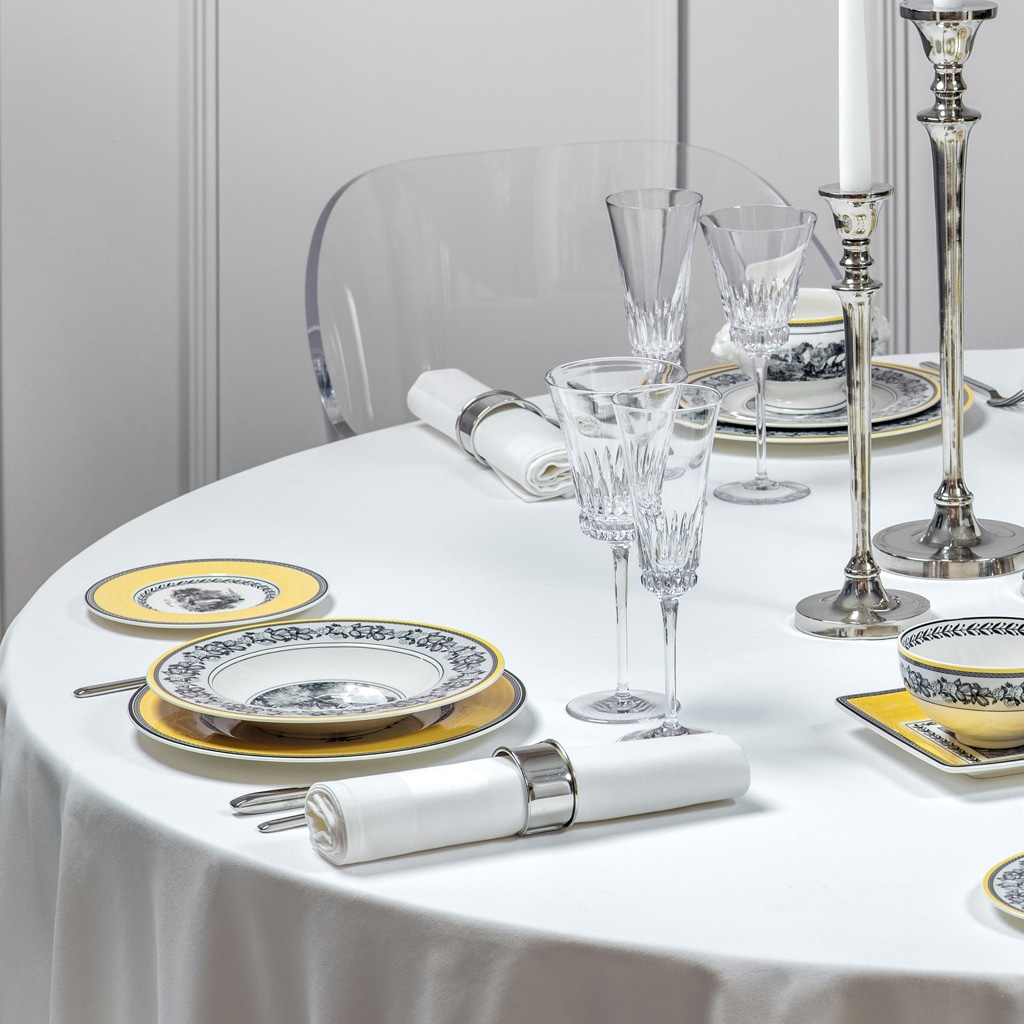 Villeroy & Boch Suppenteller »Suppenteller Audun Ferme ø 24,2 cm weiß-grau-gelb«