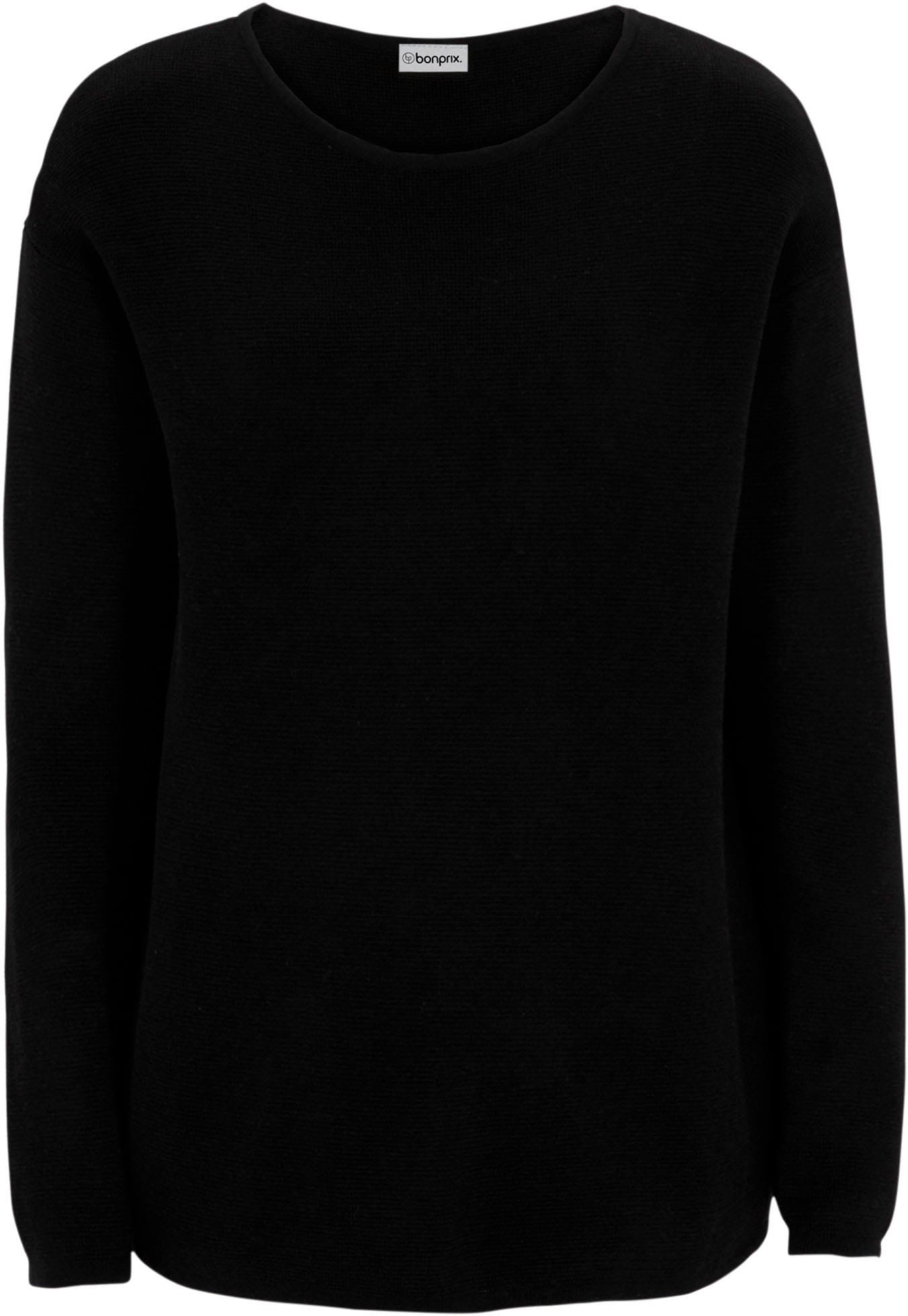 bonprix Strickpullover »Milano Rib Pullover mit Rundhals« aus Baumwolle und Polyacryl, mit Rundhalsausschnitt