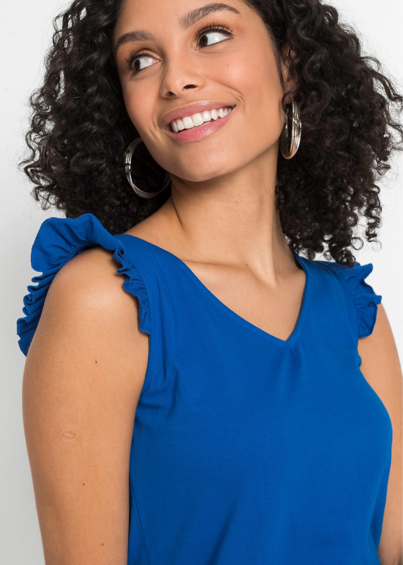 bonprix Shirttop lockerer loose fit, ärmelloses Design, aus Baumwolle