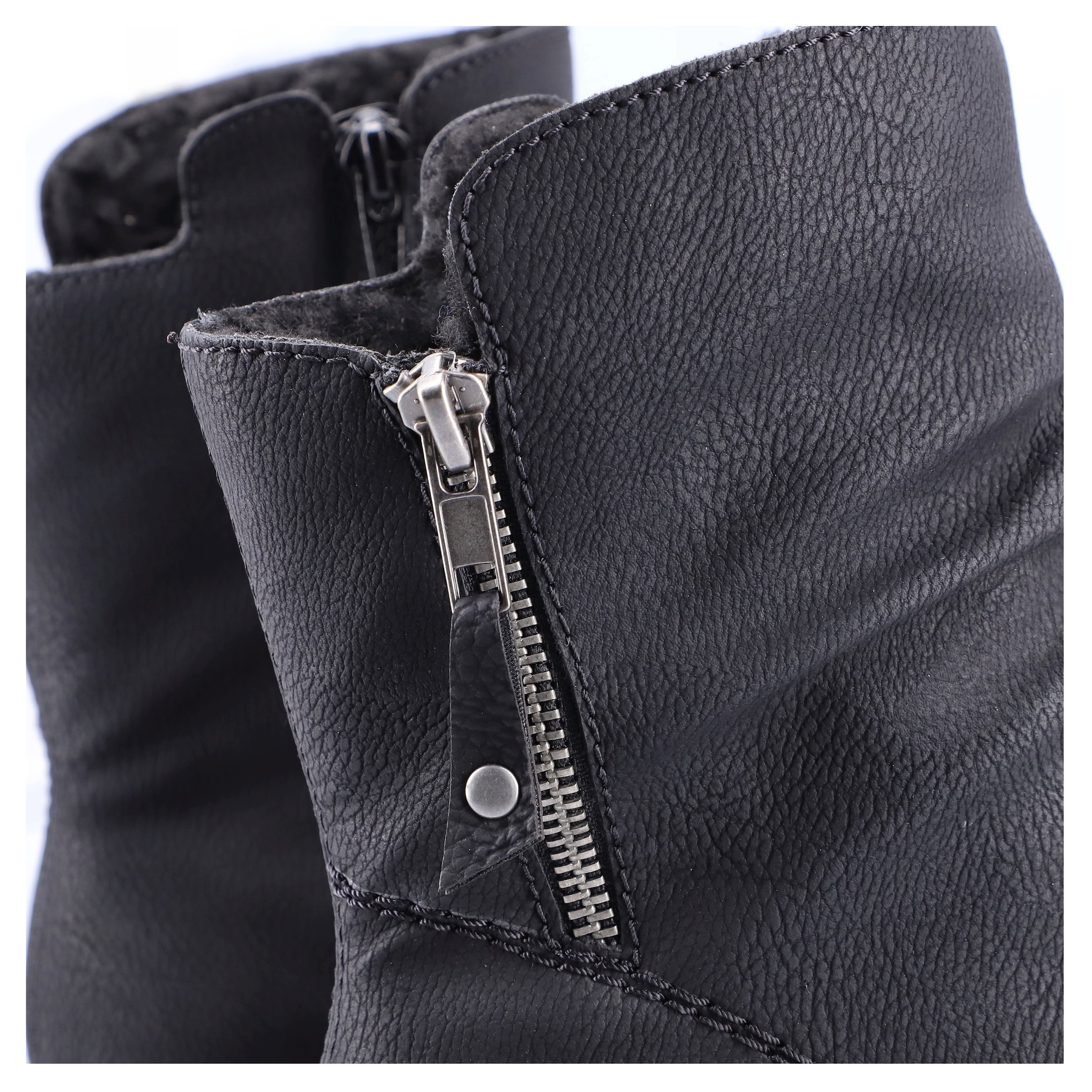 Rieker Winterstiefelette, Winterboots, slouchy Schaft, Blockabsatz in schmaler Form