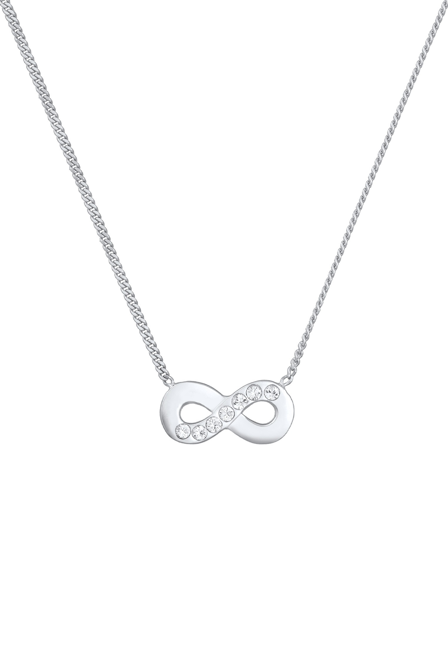Elli Silberkette »Halskette Infinity Symbol Liebe Kristalle 925 Sterling Silber«