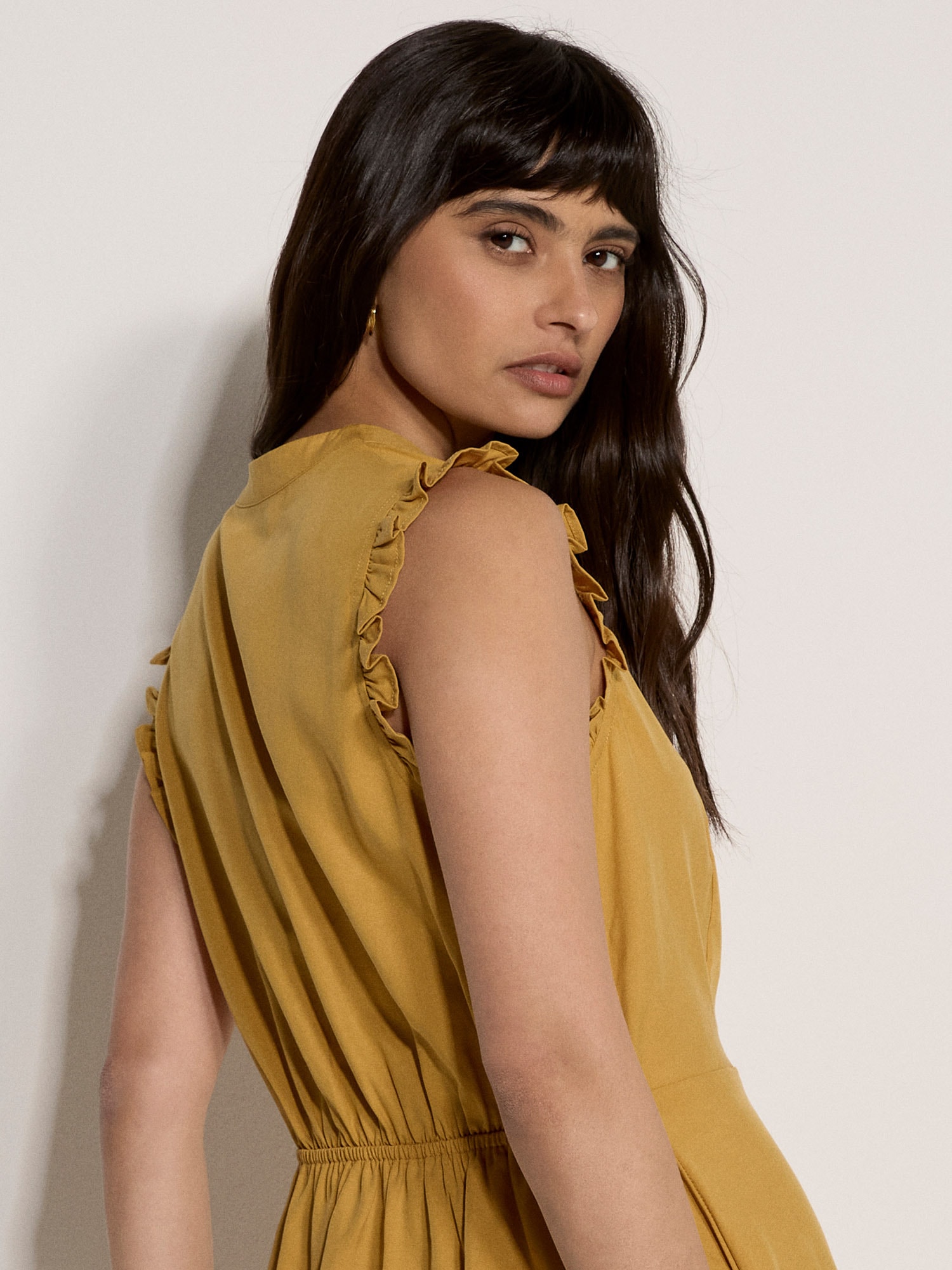 Apricot Minikleid »Minikleid« mit Rüschen und Knopfleiste