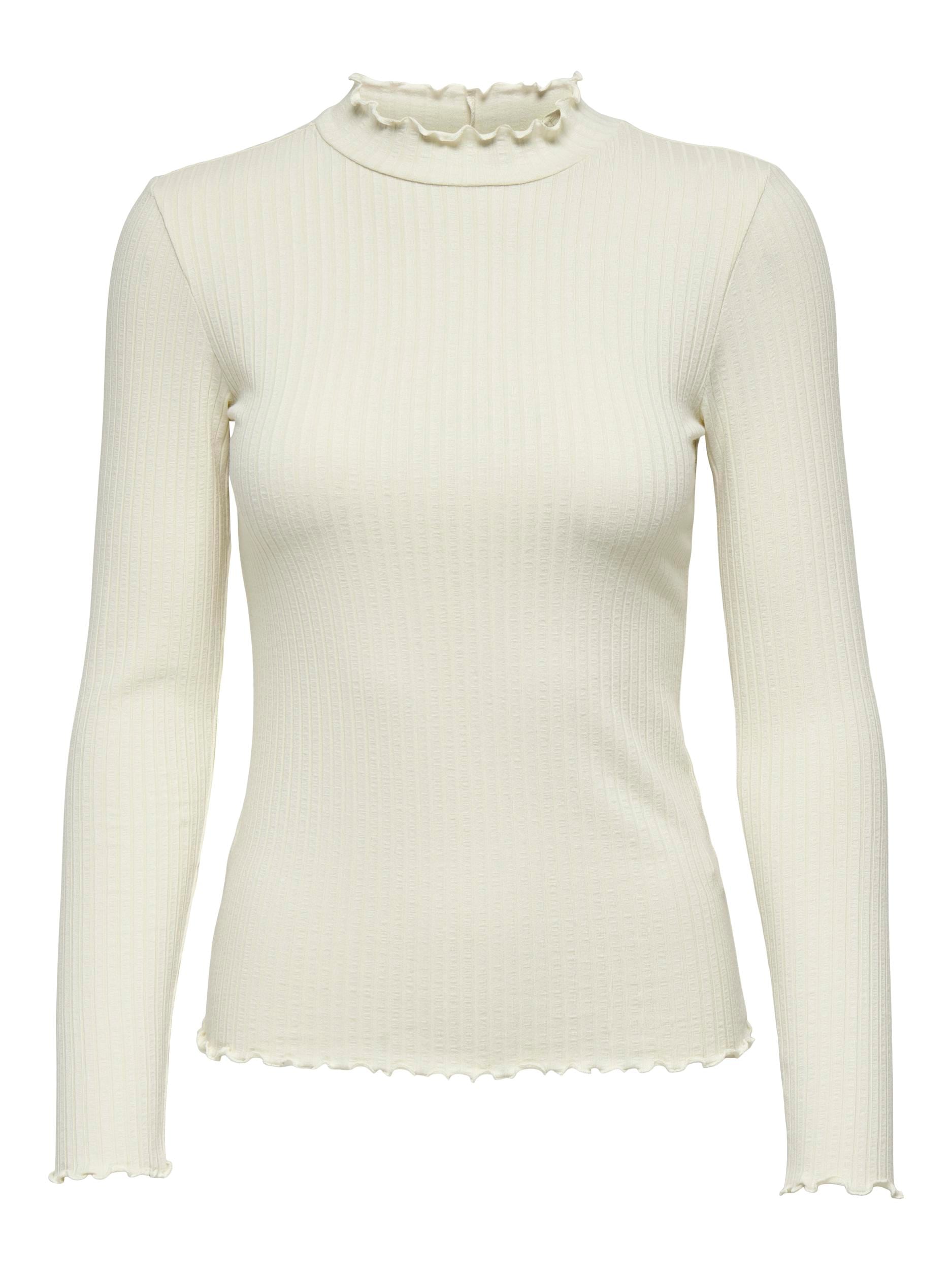 JDY Langarmbluse »JDYFRANSISKA L/S HIGHNECK TOP JRS NOOS«, mit gewellten Säumen