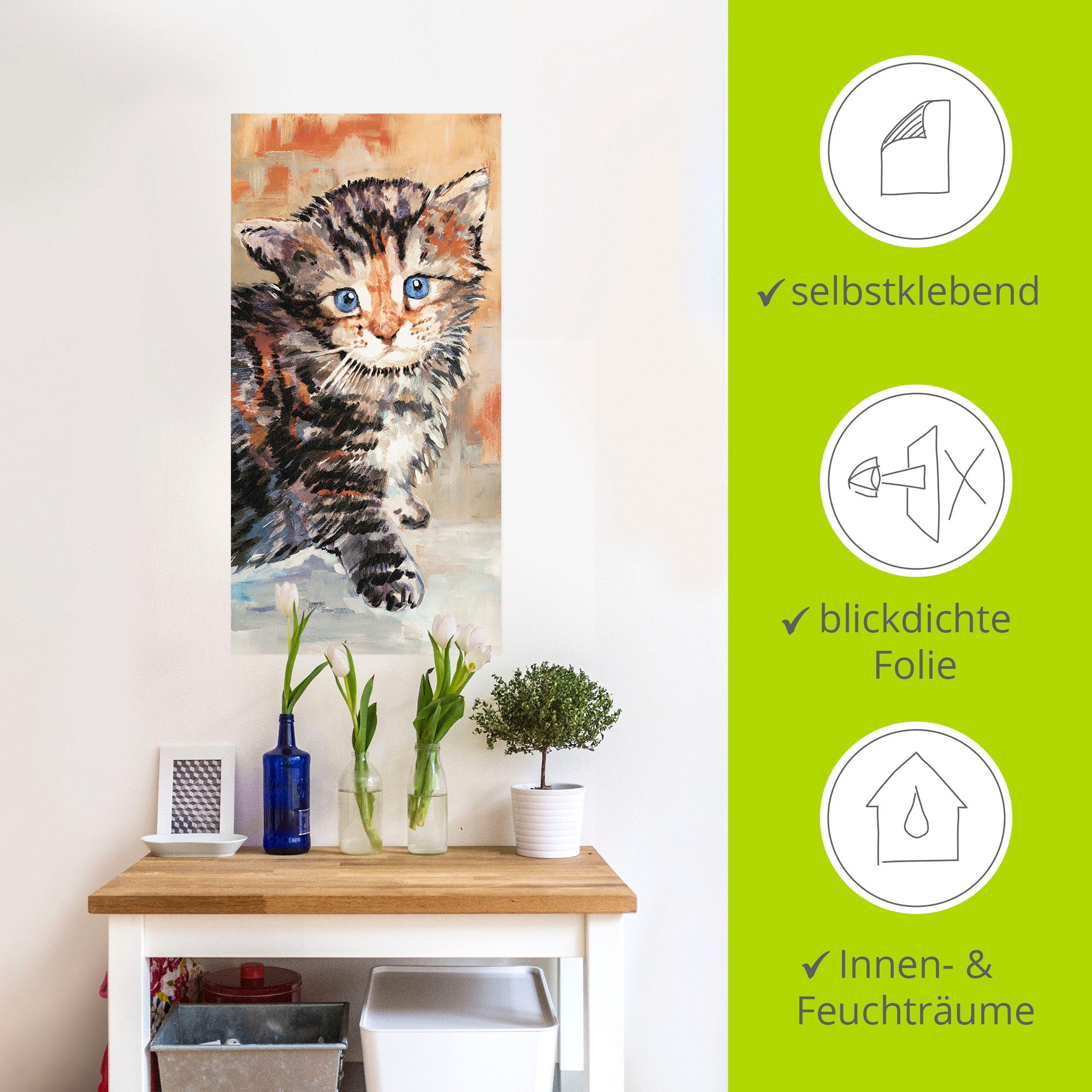 Artland Wandbild »Katze«, Haustiere, (1 St.), als Alubild, Outdoorbild, Wandaufkleber in verschied. Größen
