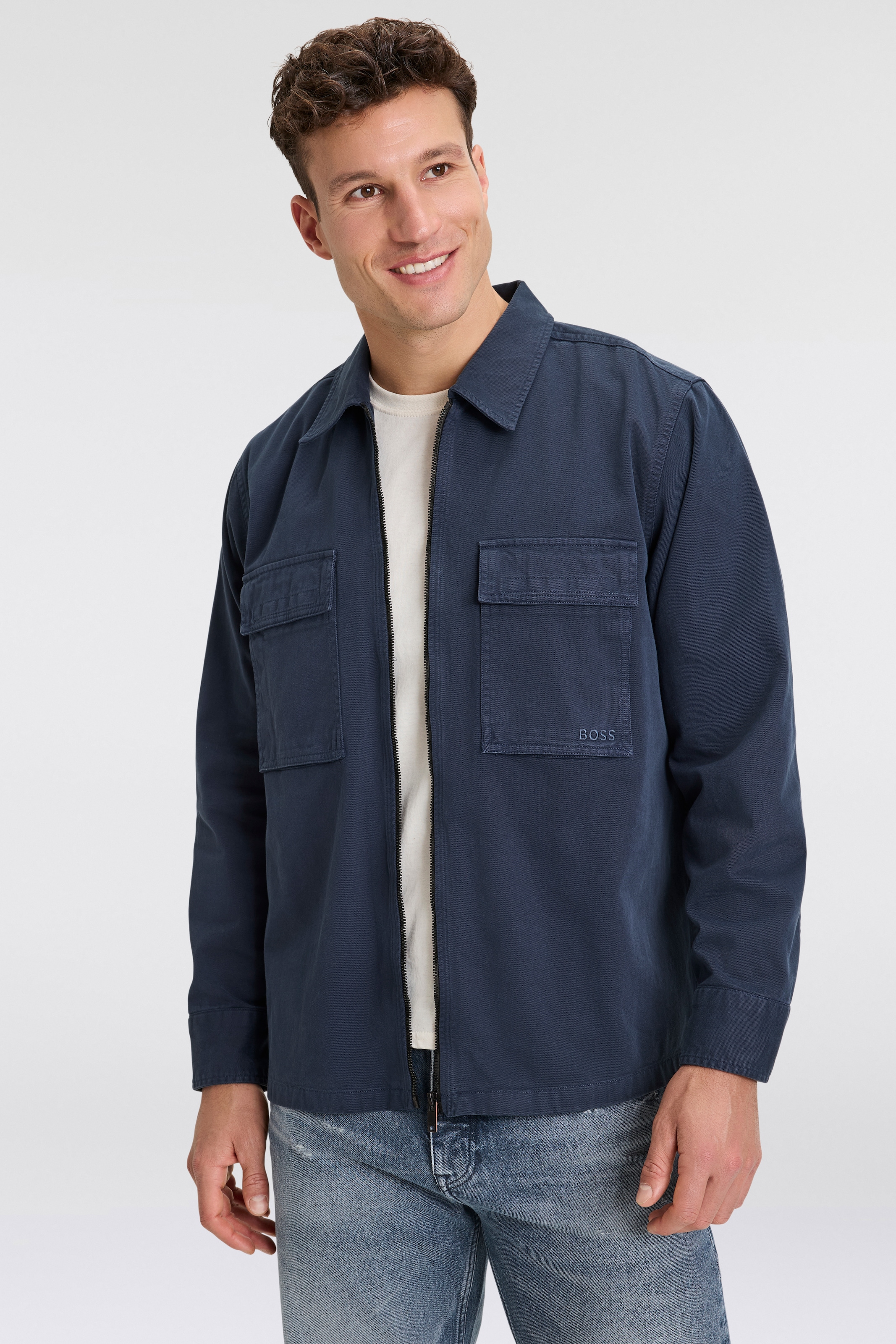 BOSS ORANGE Cargojacke »Lovel-zip_12_M«, mit aufgesetzten Taschen