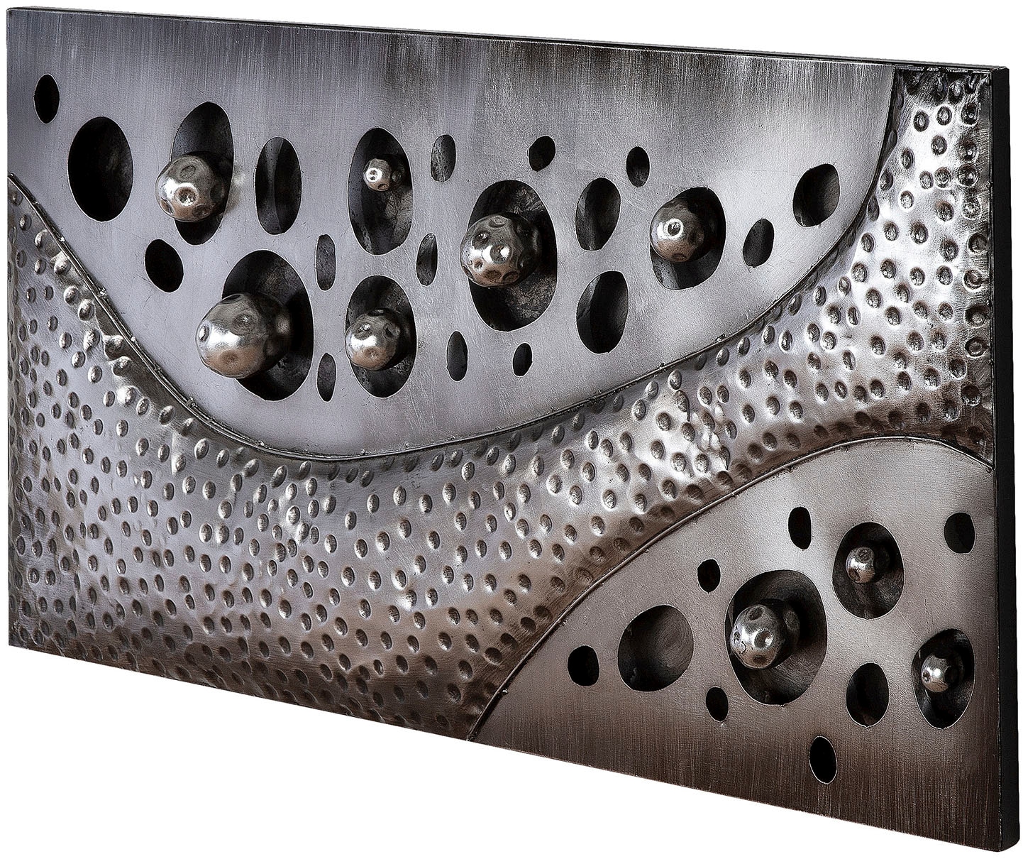 Casablanca by Gilde Metallbild »Bild rechteckig Callosti silberfarben H. 56 cm«, (1 St.)