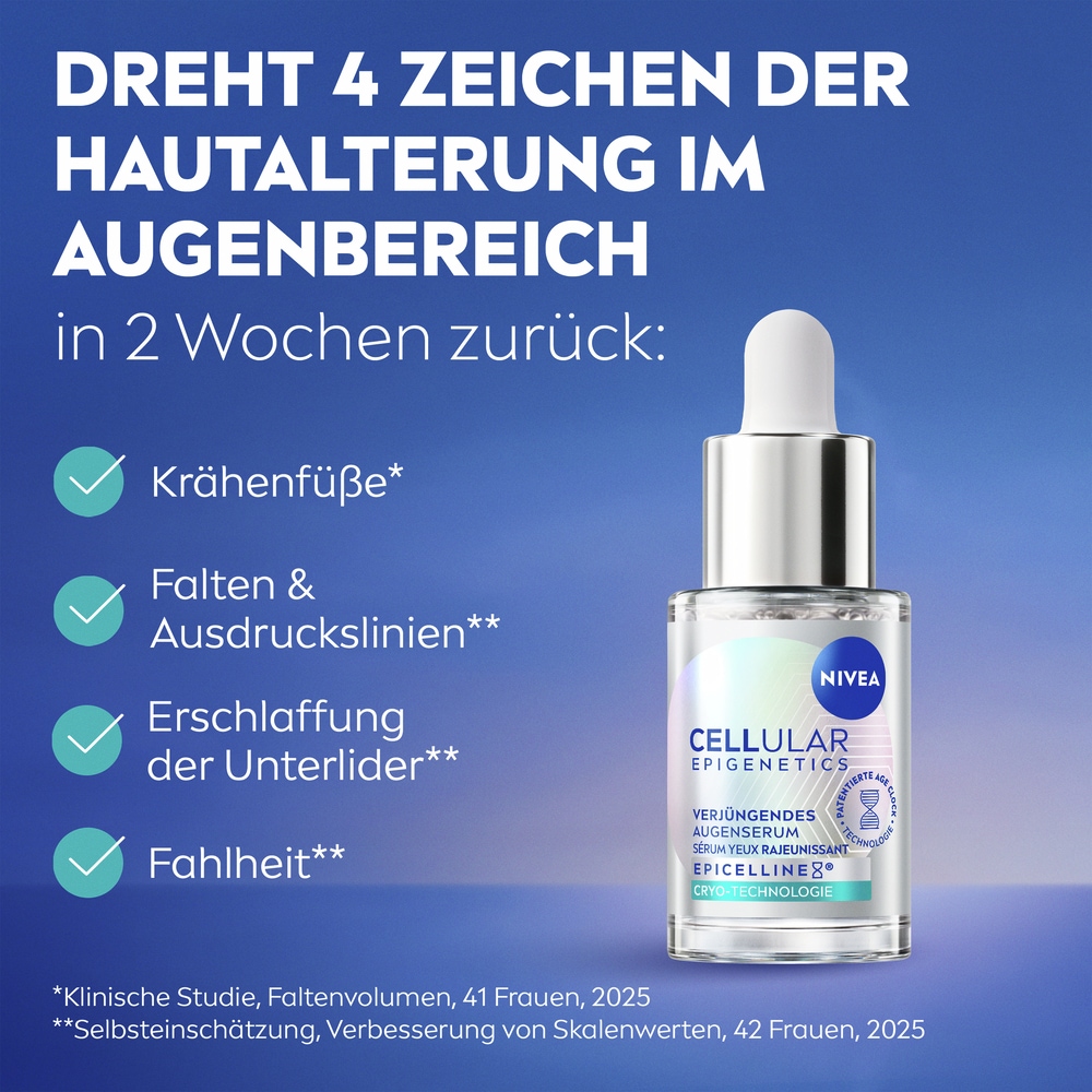 Nivea Augenserum »NIVEA CELLULAR Epigenetics Verjüngendes Augenserum« für alle Hauttypen, mit Hyaluronsäure, morgens und abends anwendbar