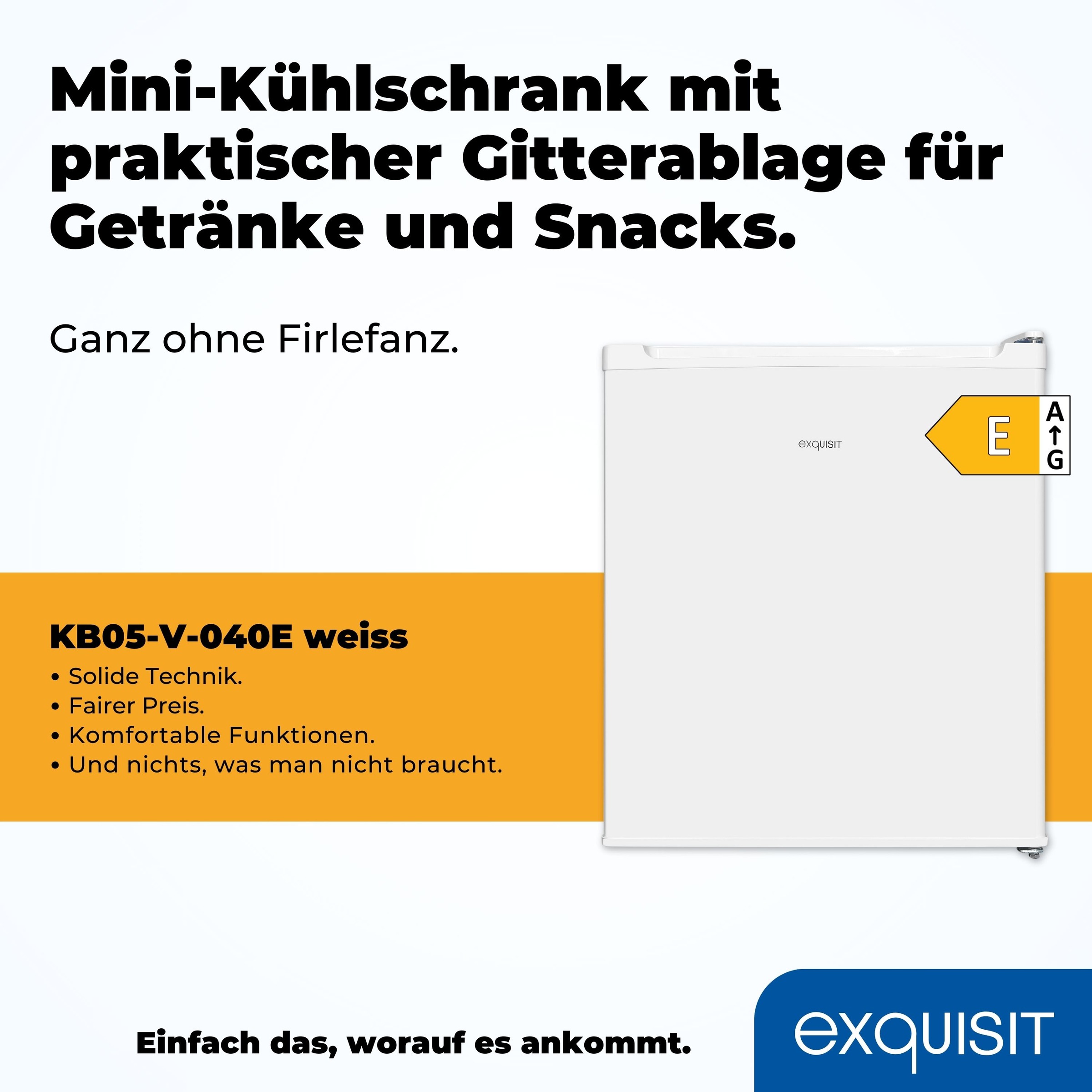 exquisit Kühlschrank »KB05-V-O040E weiss«