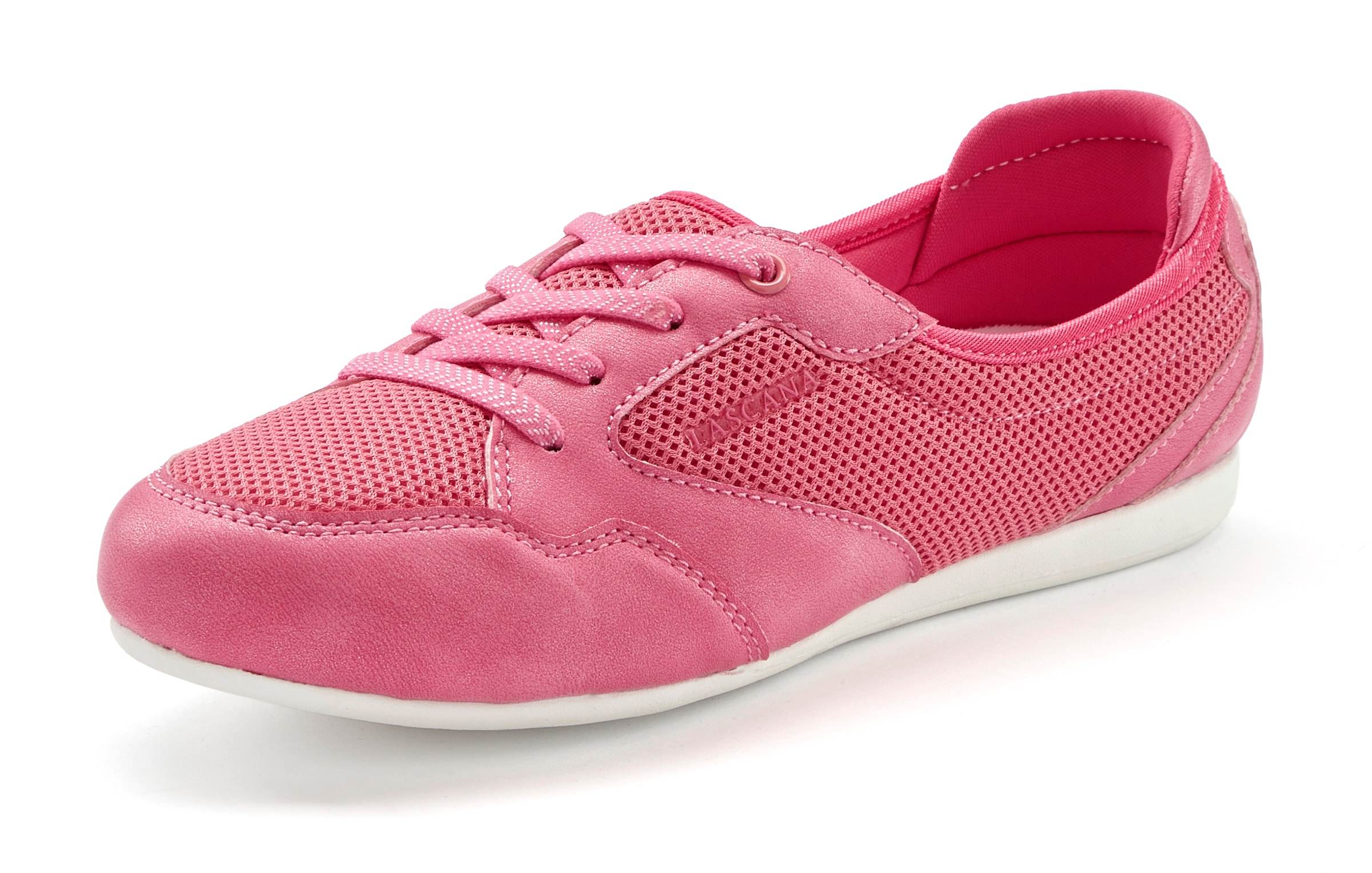 LASCANA Sneaker »Freizeitschuh, Halbschuh,«, in modischer Mesh-Optik zum Reinschlüpfen VEGAN