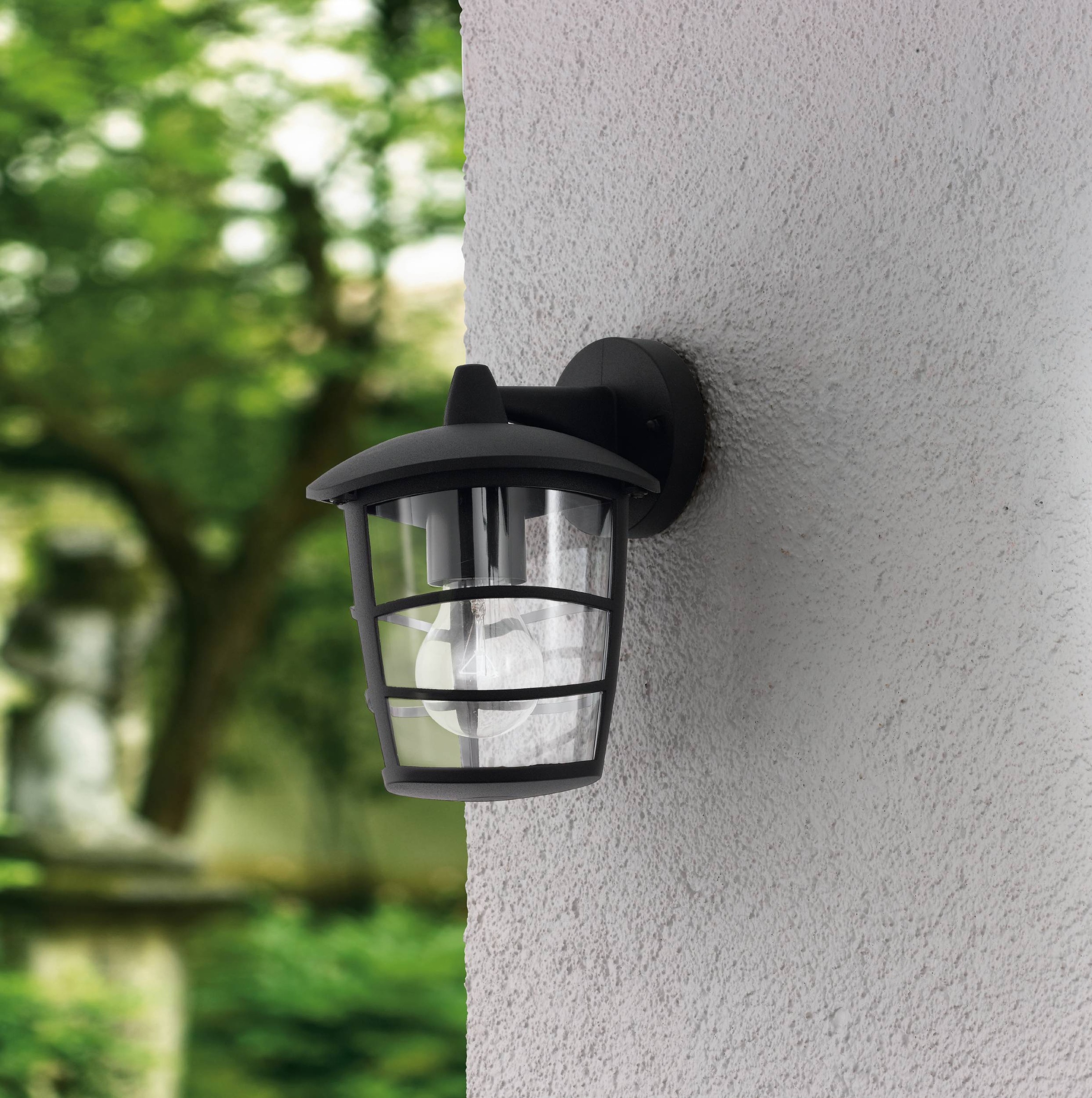 EGLO Wandleuchte »Aloria Außen-Wandlampe, Außenleuchte, Aluguss, Kunststoff, E27, IP44« E27 1 Stk. Wand-/Deckenleuchte - L17 x H22,5 x AL19 cm - schwarz - 1X60W exkl.