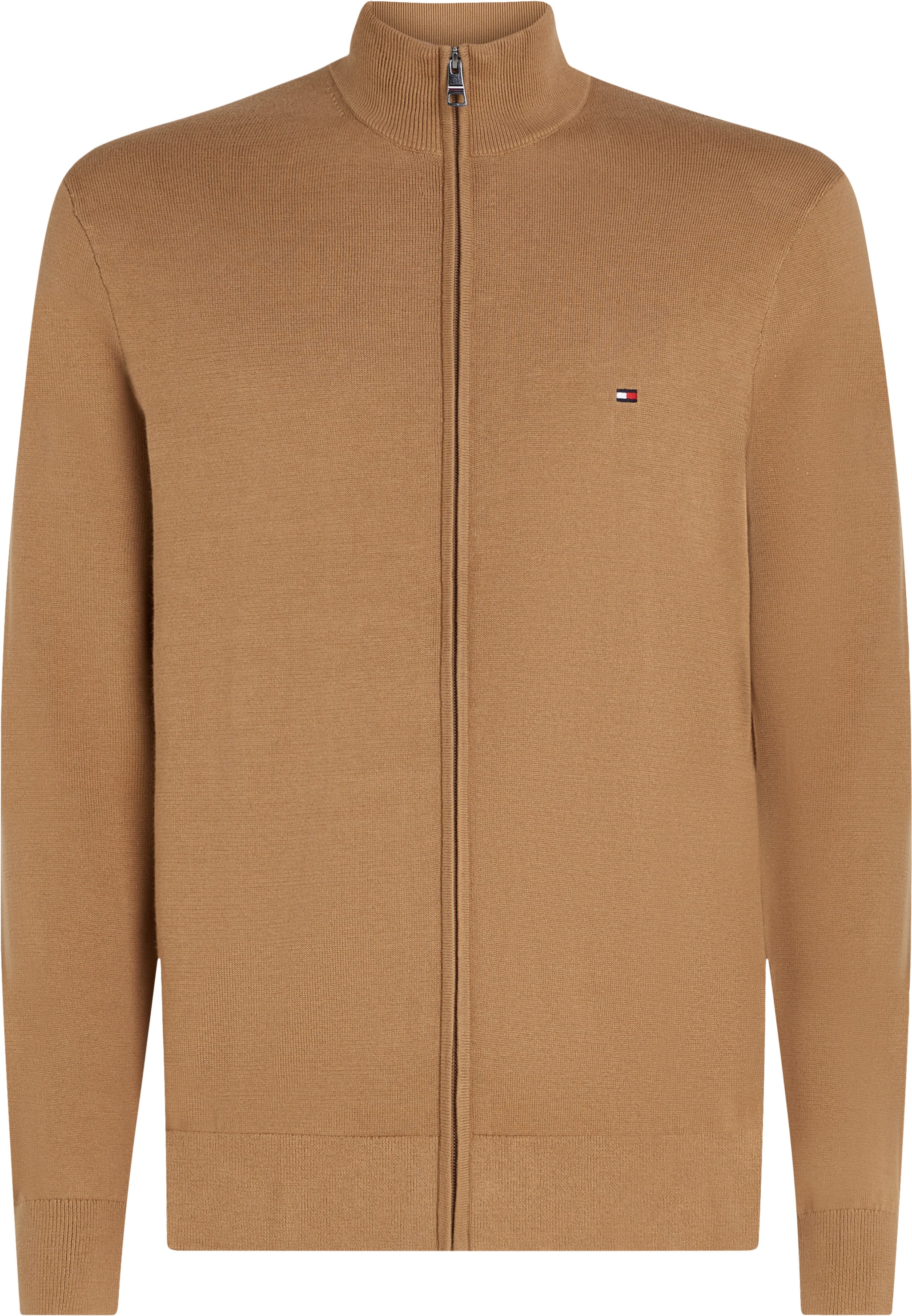 Tommy Hilfiger Strickjacke »ESSENTIAL COTTON ZIP THRU«, mit Logostickerei