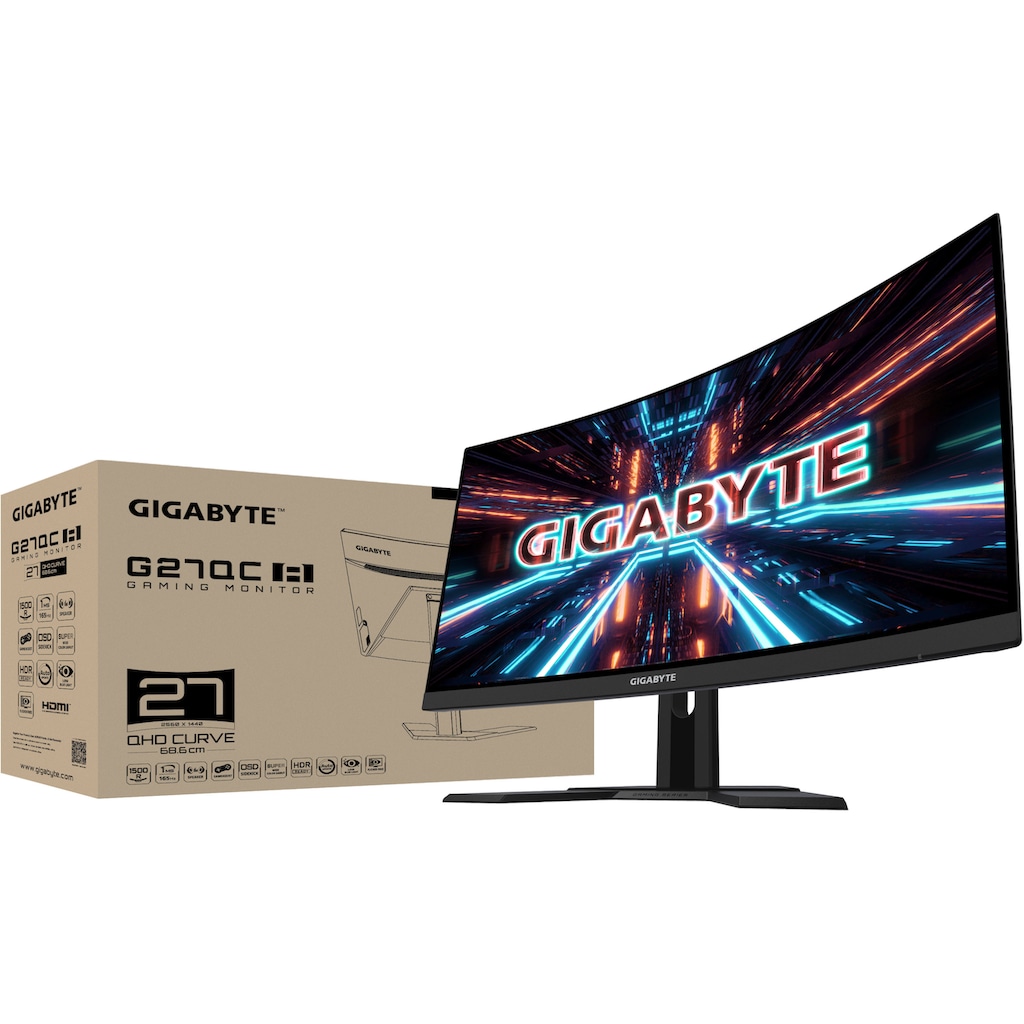 Gigabyte Curved-Gaming-Monitor »G27QC A«, 68,5 cm/27 Zoll, 2560 x 1440 px, QHD, 1 ms Reaktionszeit, 165 Hz