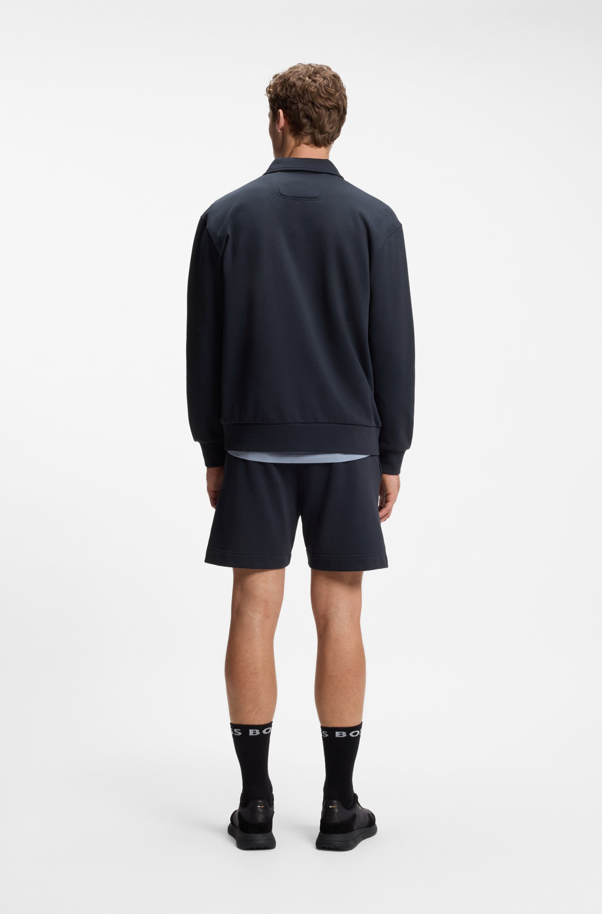 BOSS GREEN Sweatshirt , Polokragen und verdeckte Knopfleiste, Relaxed Fit
