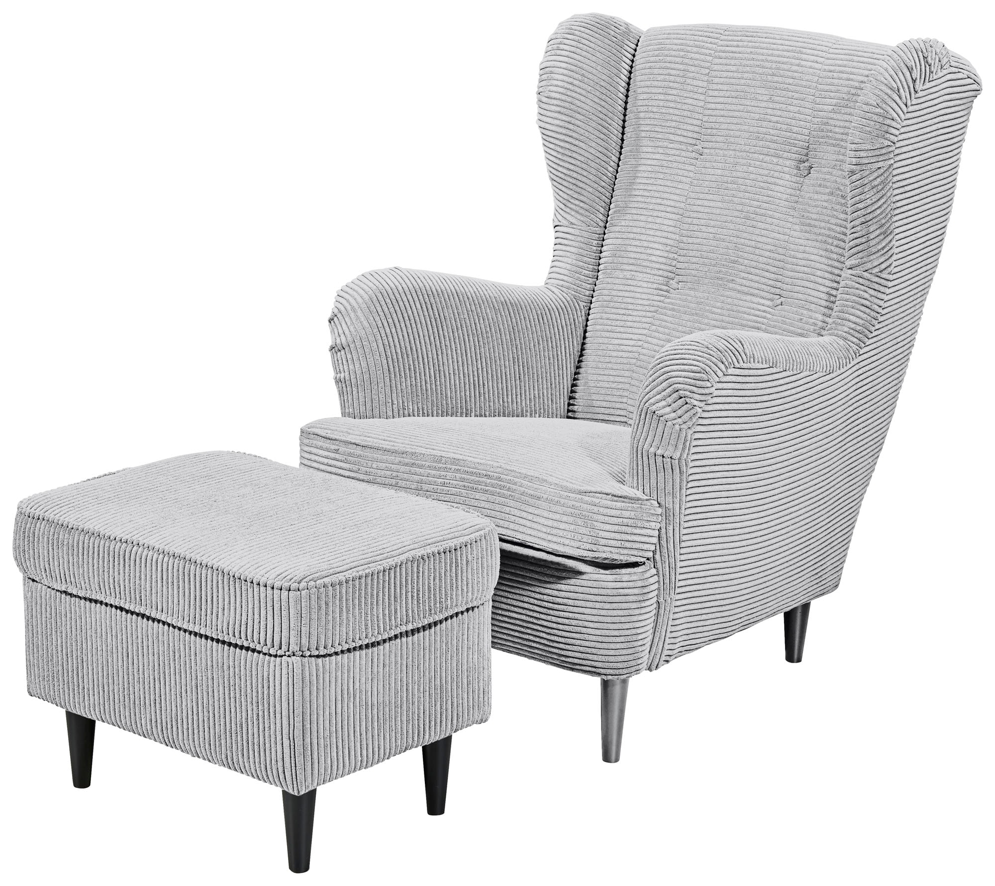 ED EXCITING DESIGN Ohrensessel »Oskar«, mit Massivholzfüßen