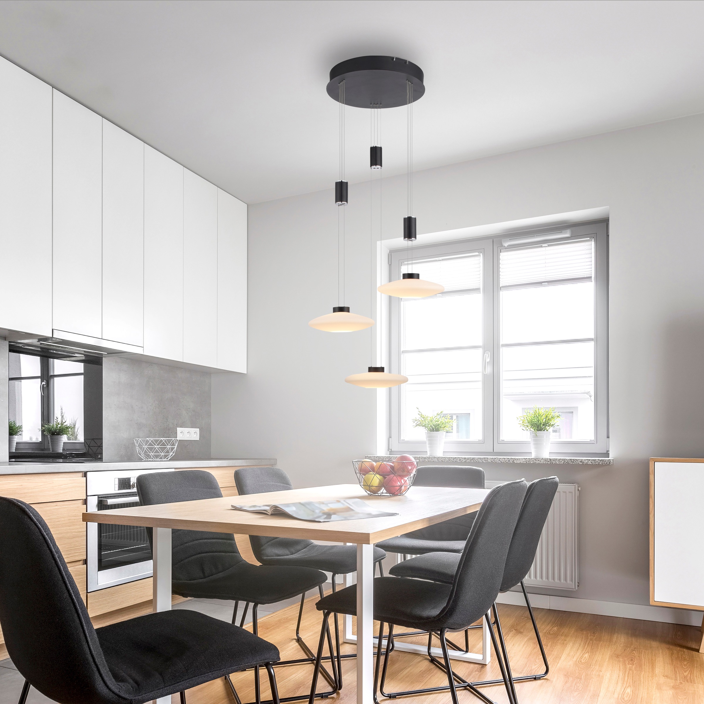 Paul Neuhaus Pendelleuchte »LAUTADA«, 3 flammig, Leuchtmittel LED-Board | LED fest integriert, LED, dimmbar, Simply Dim, Memory, nach Trennung vom Netz