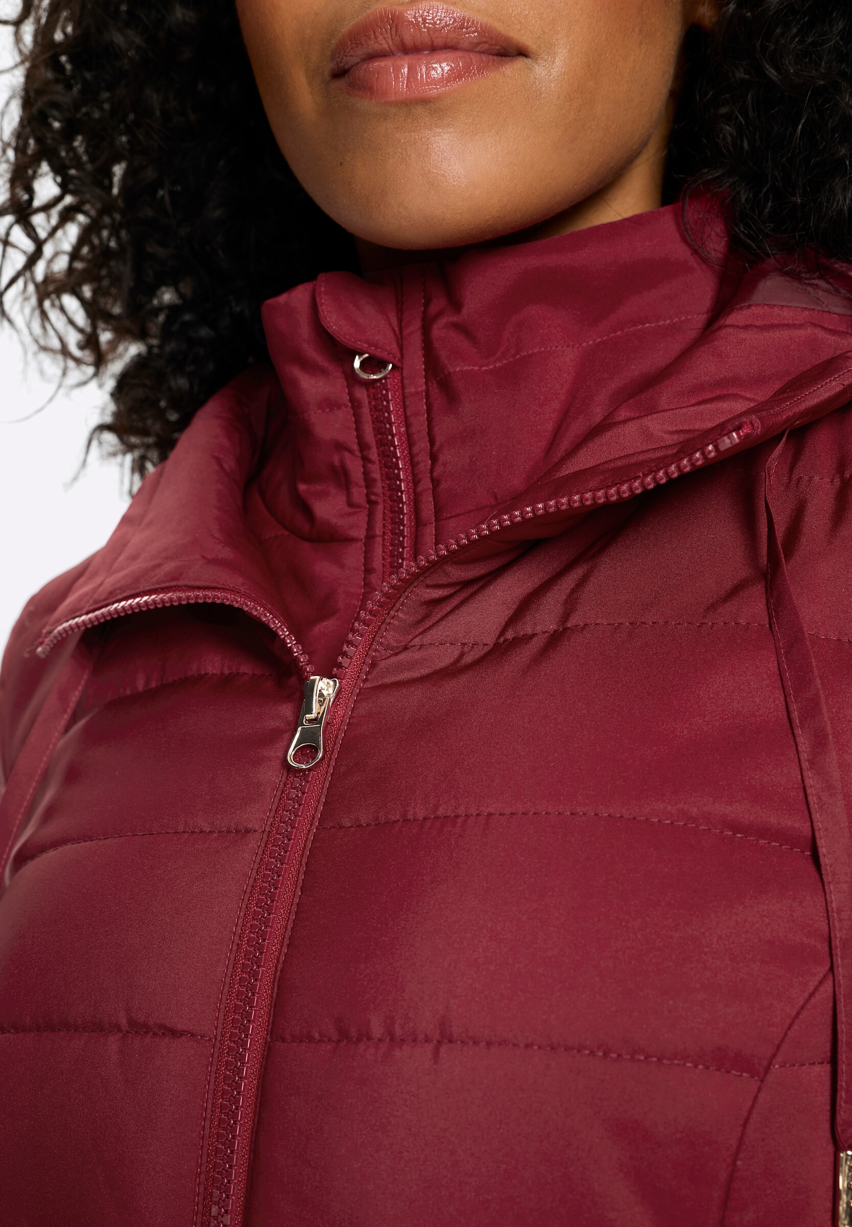 Sieh an! Steppjacke »Longjacke Longjacke in 2-in-1-Optik« mit Kapuze