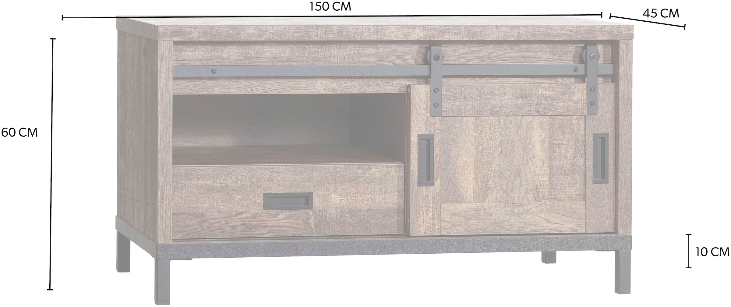 OMG Design TV-Schrank »Stanley Lowboard« mit Schiebetür, Breite 120 cm, in zwei Breiten