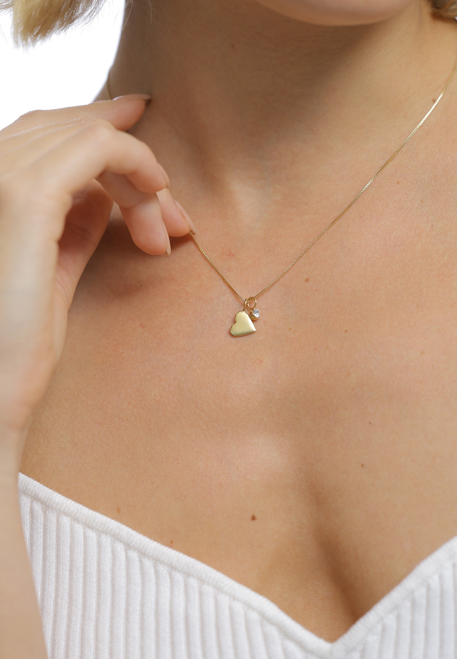 Elli Kette mit Anhänger »Halskette Herz Anhänger Zirkonia Solitär Liebe 925 Silber, mit Kristallen von Swarovski®«