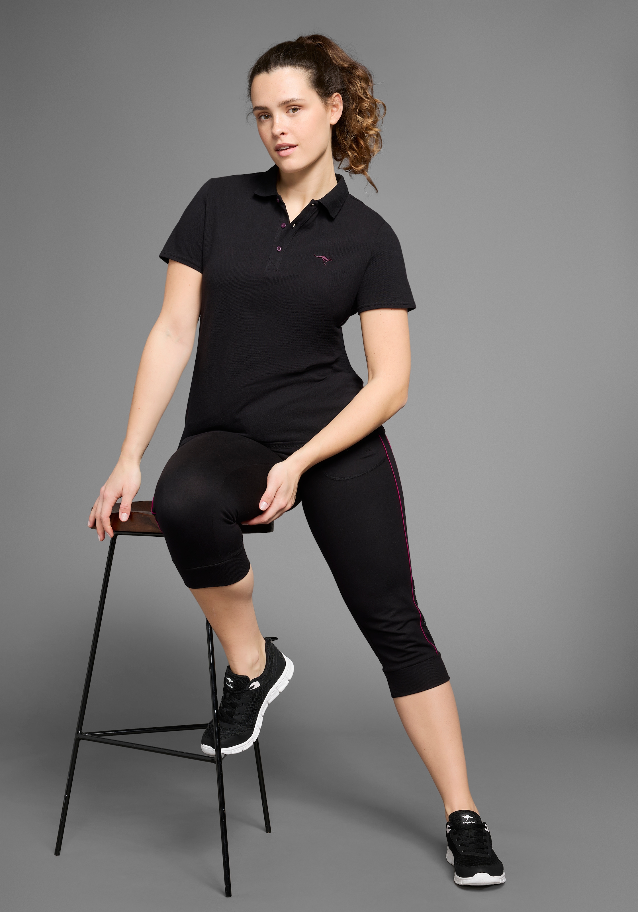 KangaROOS Poloshirt, Kurzarm, unifarben, Polokragen, aus Baumwolle