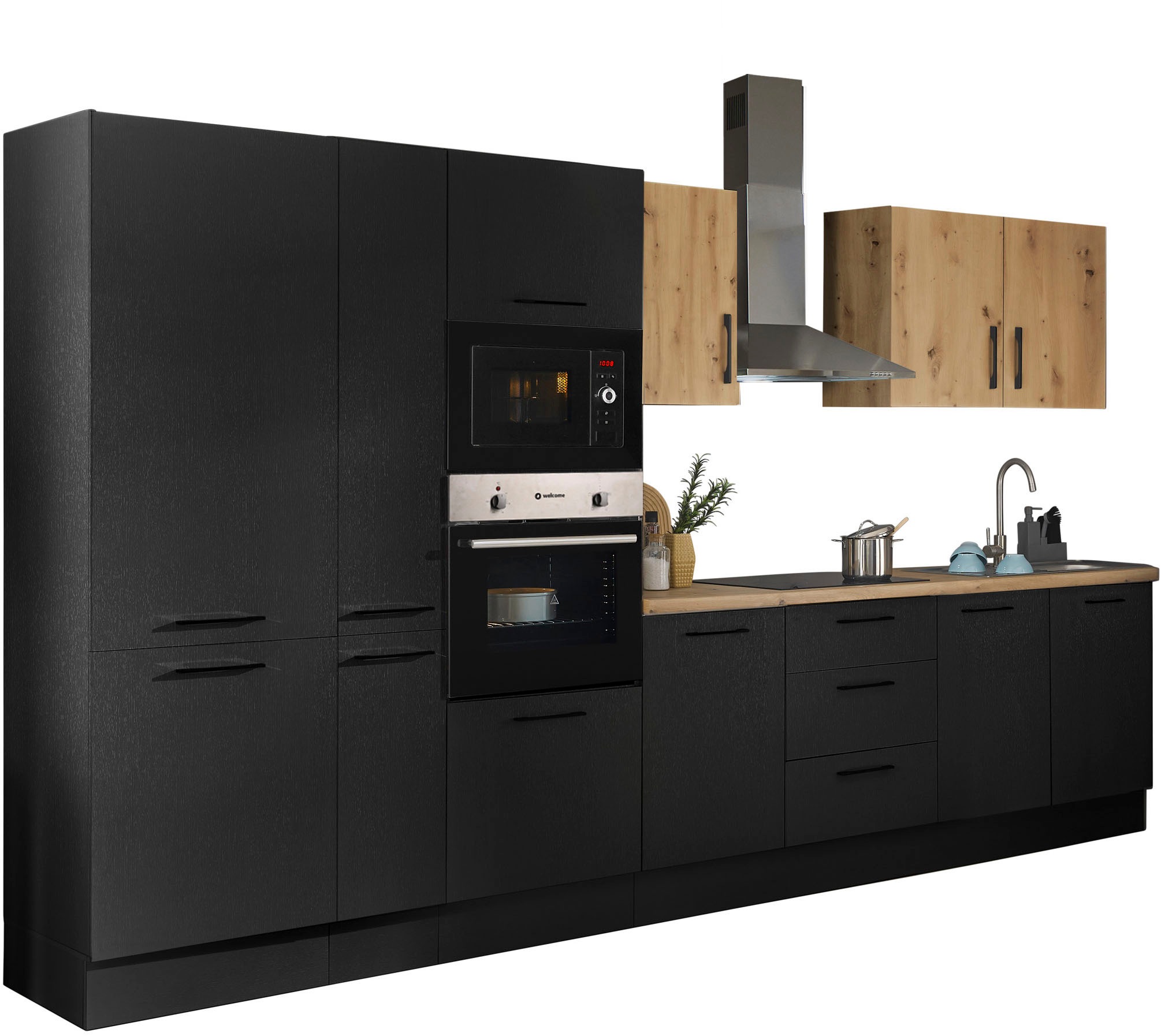 BASIC by Balculina Küchenzeile »Turin« Breite 360 cm, wahlweise mit E-Geräten