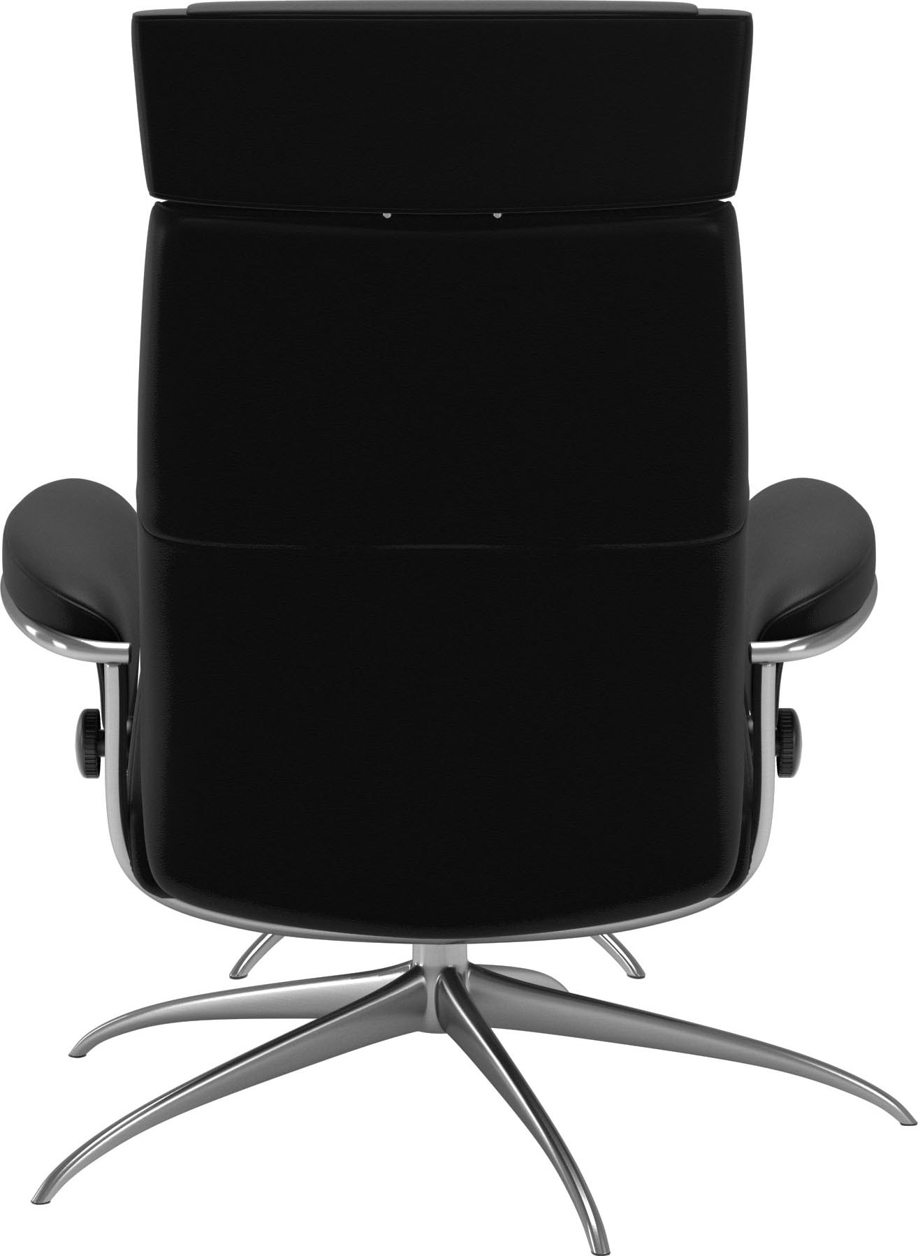 Stressless® Relaxsessel »Paris«, (Set, Relaxsessel mit Hocker), mit Hocker, Low Back mit Kopfstütze, mit Star Base, Gestell Chrom