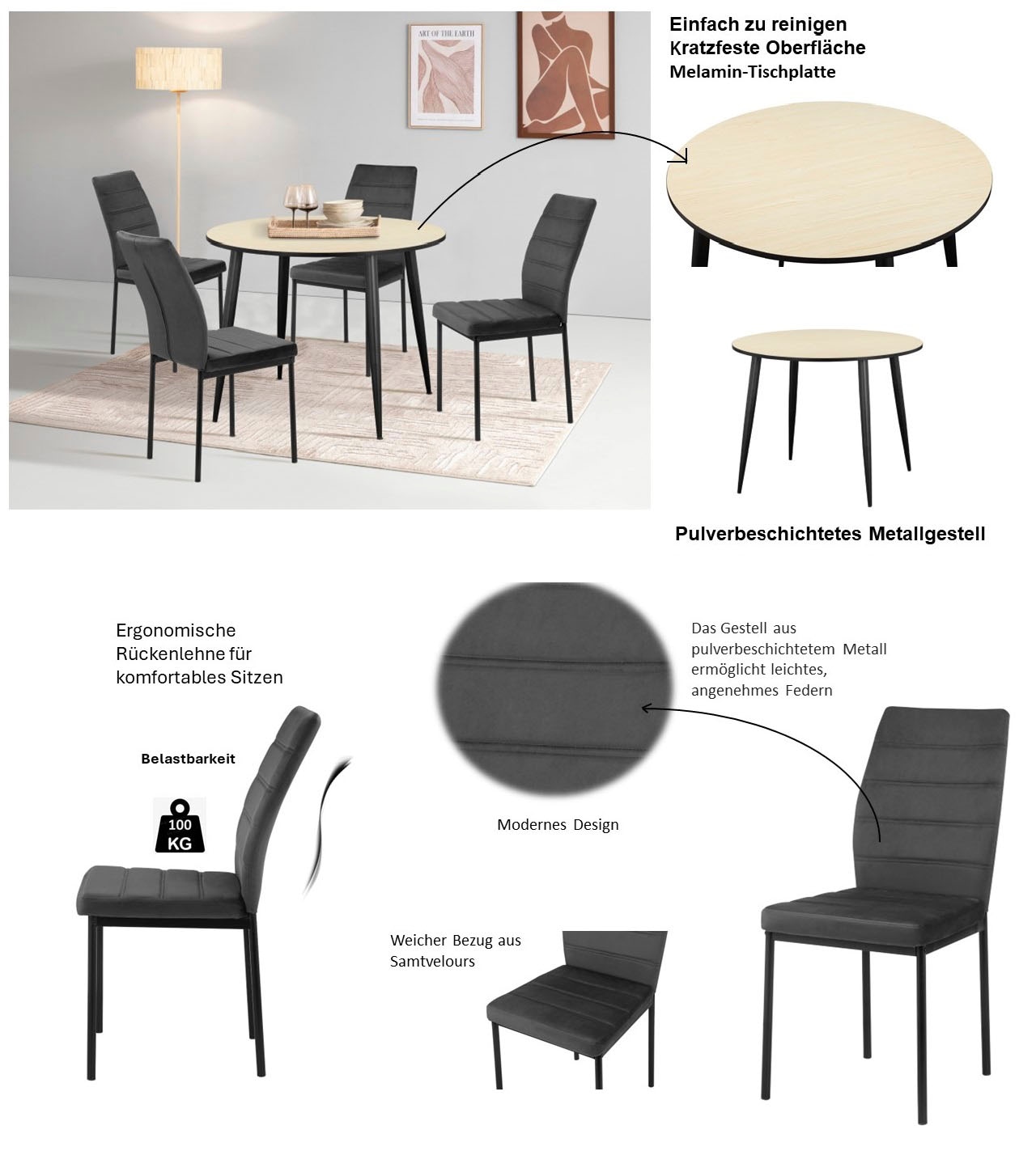 INOSIGN Essgruppe »Hilcresteg, TOPSELLER!«, (Esszimmer, Essgruppe, Sitzgruppe TOPSELLER!)