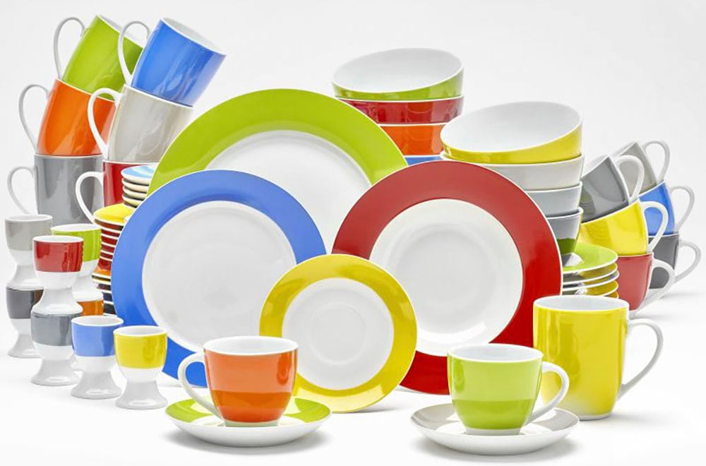 van Well Untertasse »Teller Set, Vario« Porzellan, spülmaschinen- und mikrowellengeeignet, Ø 14,5 cm