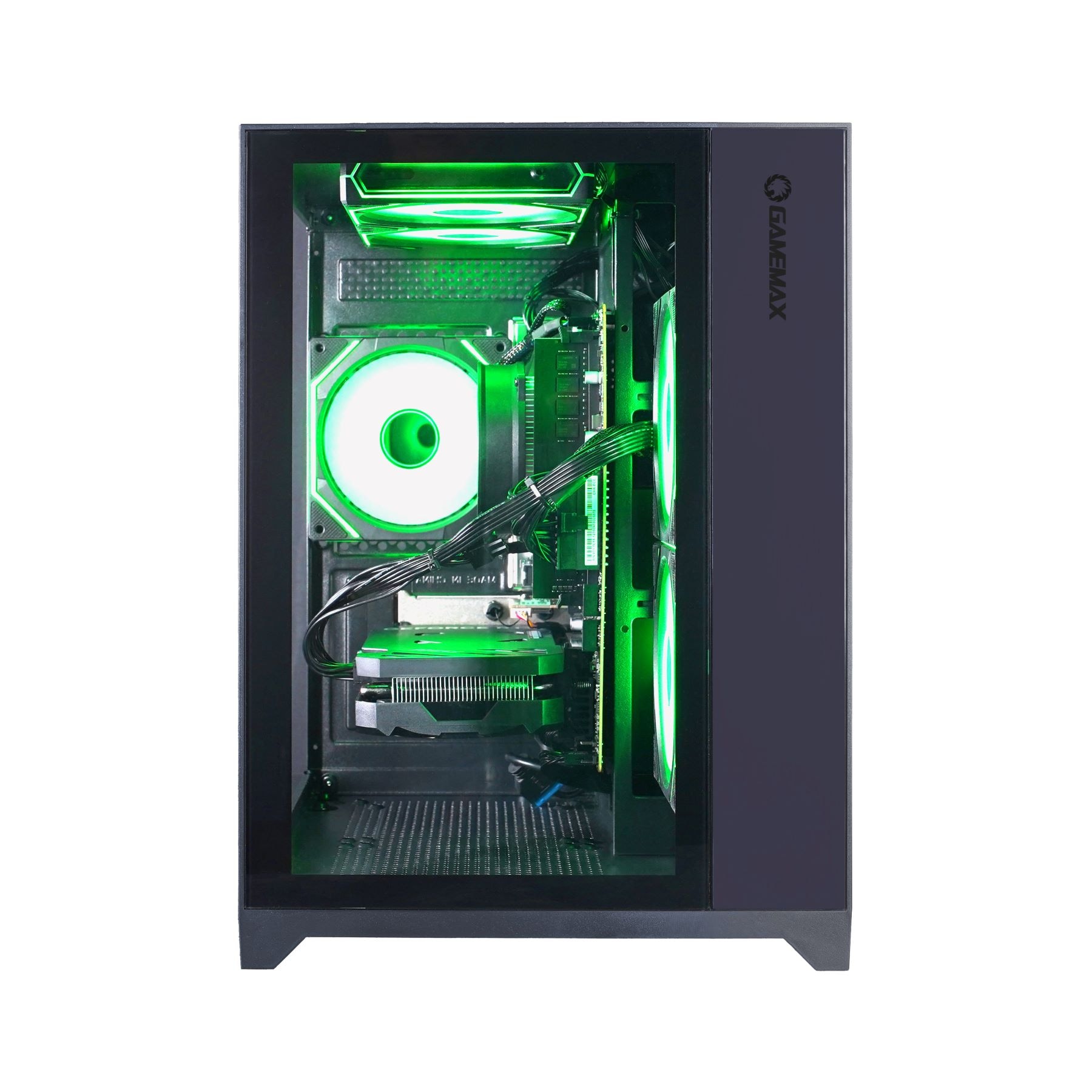 GAMEMAX Gaming-PC-Komplettsystem »MegaDeal Infinity Mini BK 2700 Ryzen 7 5700X RTX 5060Ti 16GB 1TB SSD« 32 ″ AMD Ryzen 7 GeForce RTX™ 5060 Ti 16 GB RAM 1.000 GB SSD