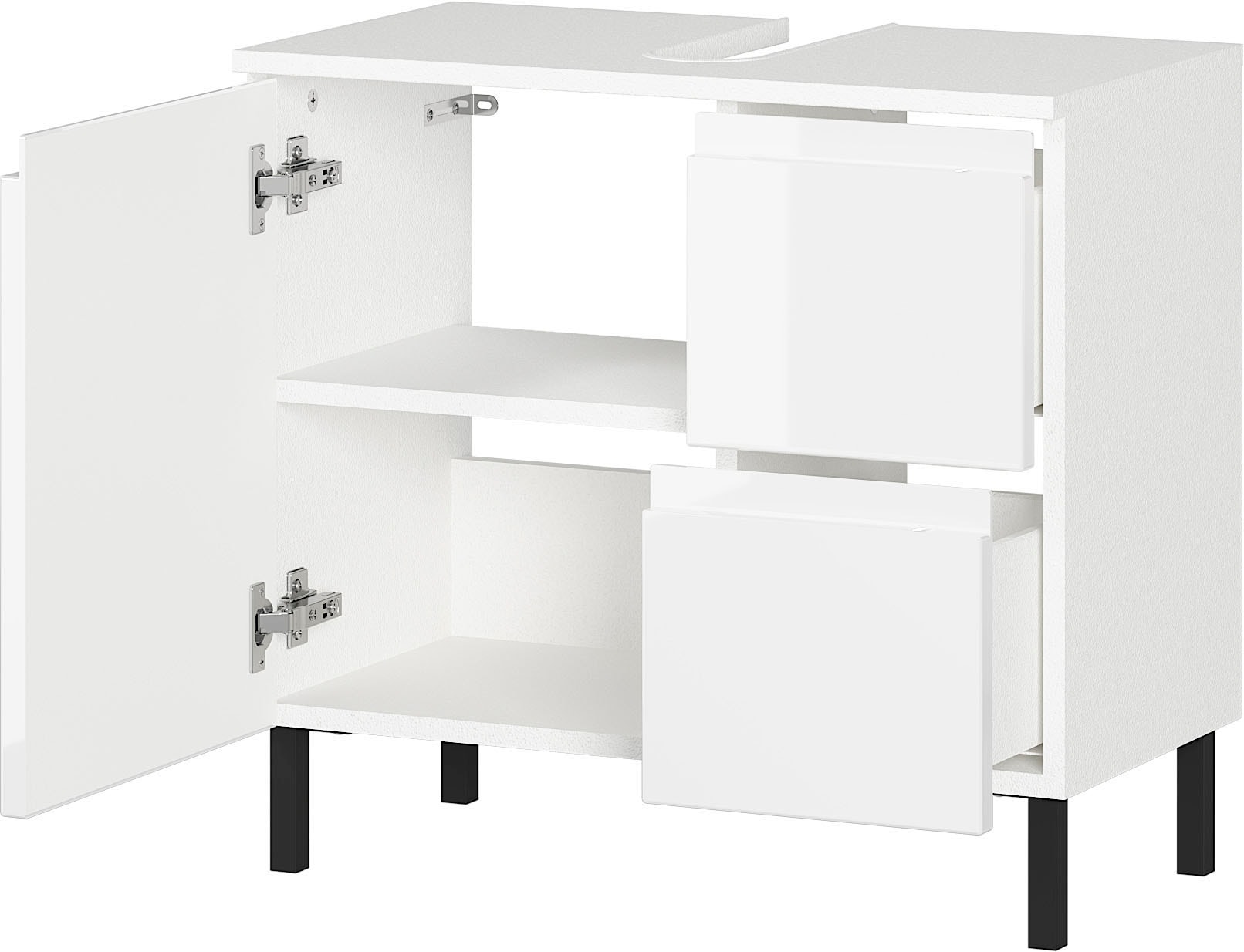 GERMANIA Badmöbel-Set »Scantic«, (5 St.), bestehend aus Kommode, Schrank, Hochschrank, Waschbeckenunterschrank
