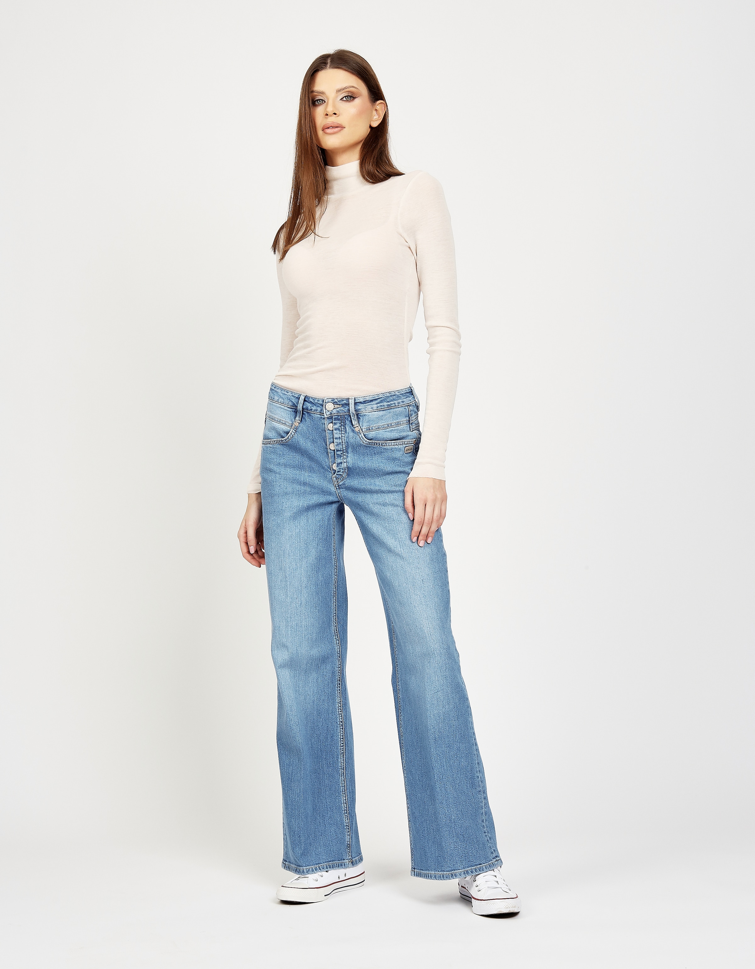 GANG Weite Jeans »94MEDINA WIDE«, mit Knopfverschluss