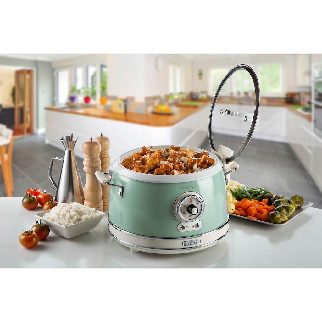 Ariete Multikocher »2904CR«, Slowcooker/Reiskocher/Dampfgarer Vintage, 3 L