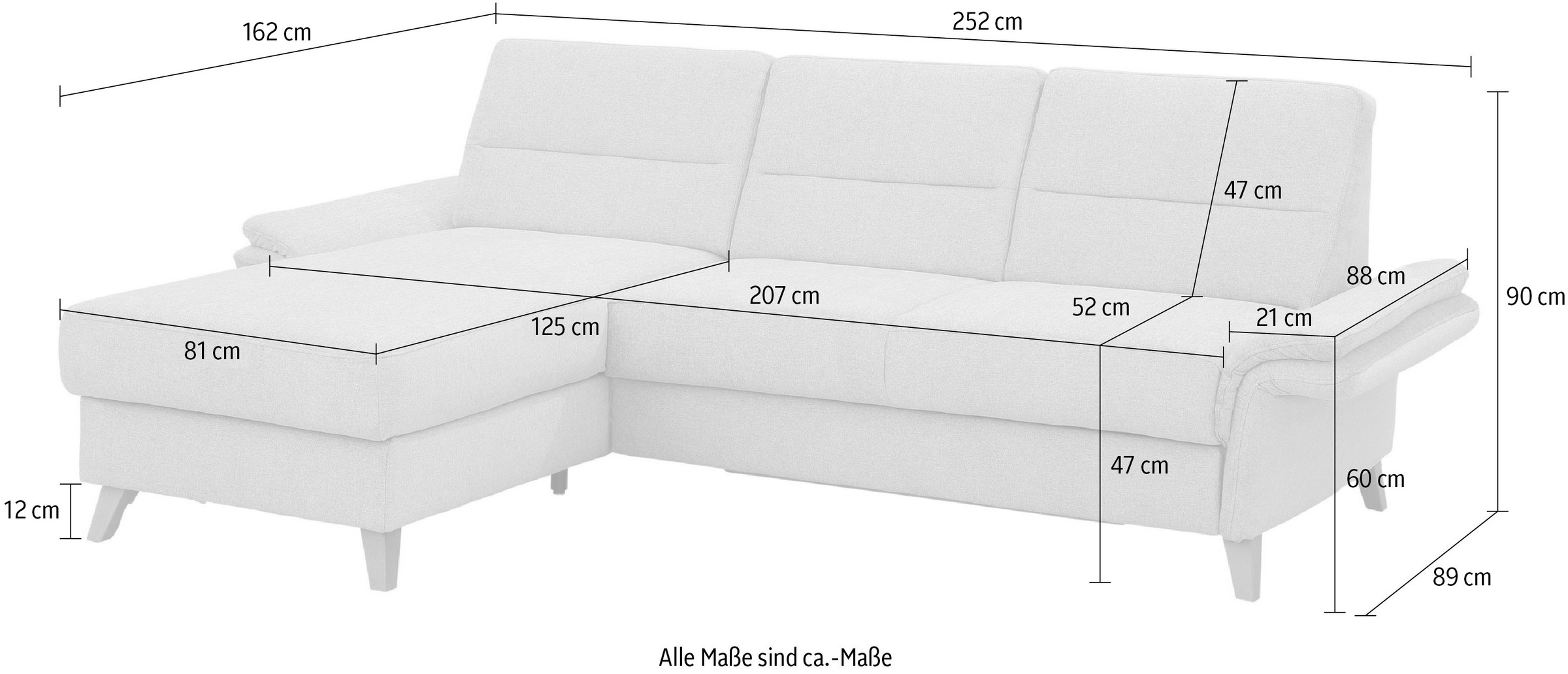 Home affaire Ecksofa »Westerland L-Form« Federkern-Polsterung, wahlweise mit Bettfunktion, Bettkasten