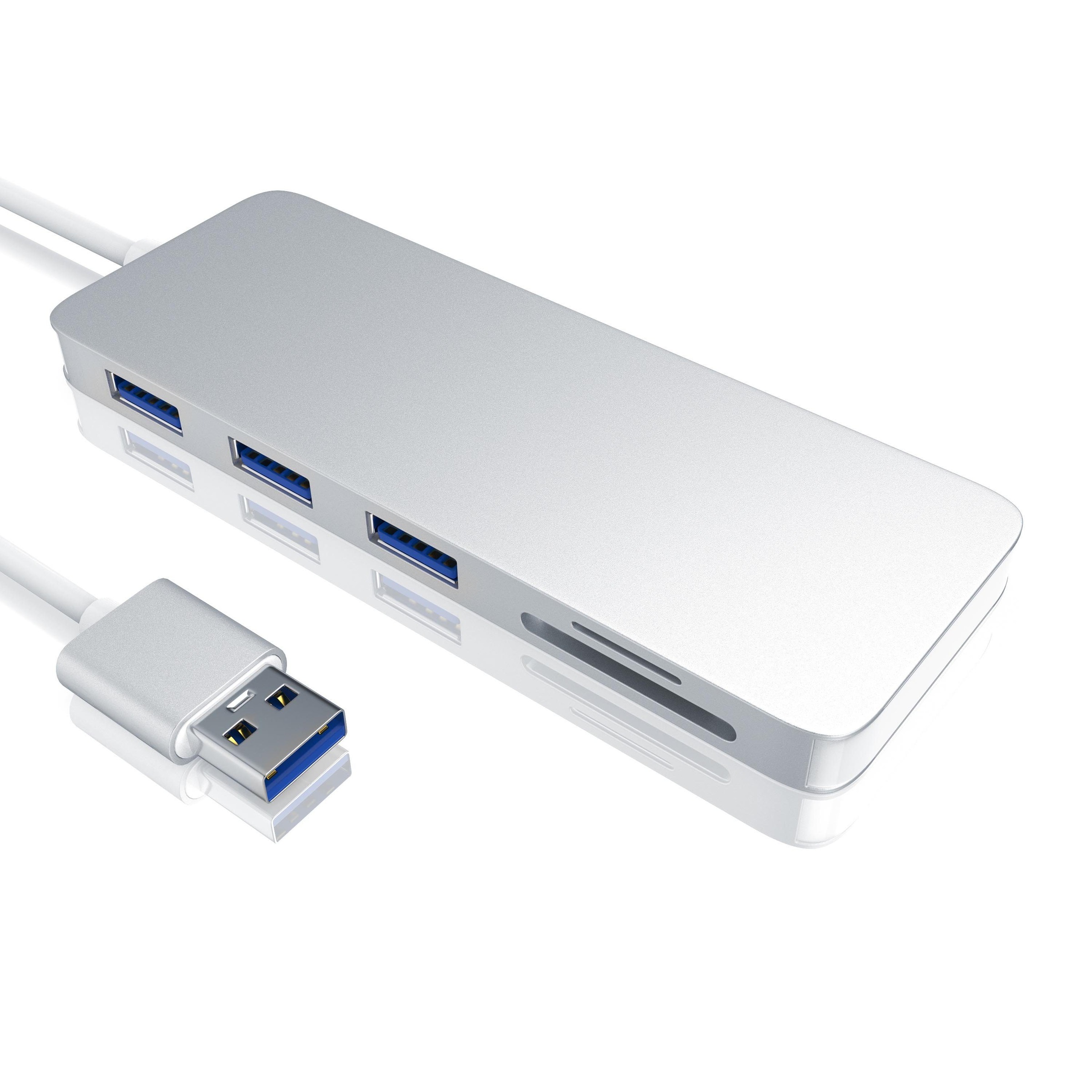 Primewire 3-Port USB 3.0 Hub inkl. Kartenlesegerät im Aluminiumgehäuse