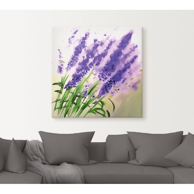 Artland Wandbild »Lavendel-aquarell«, Blumen, (1 St.), als Leinwandbild,  Wandaufkleber oder Poster in versch. Größen im OTTO Online Shop