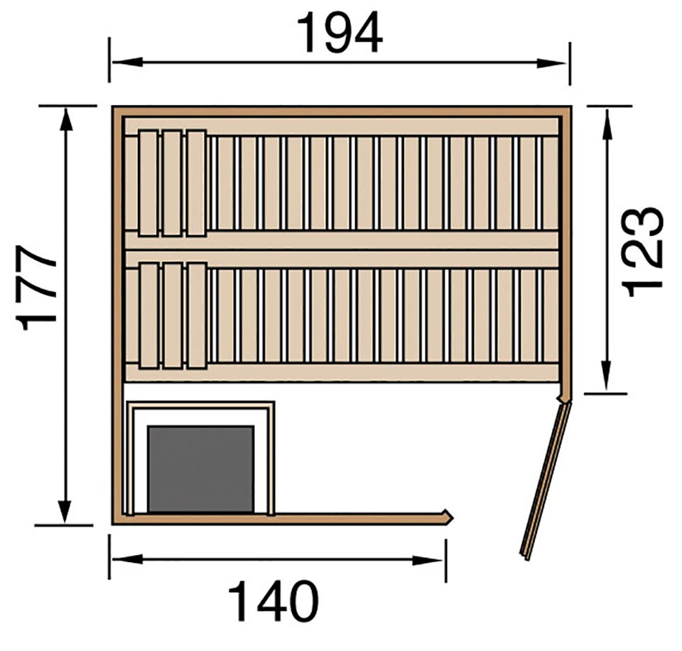 weka Sauna »Varberg«, 7,5 kW-Ofen mit digitaler Steuerung