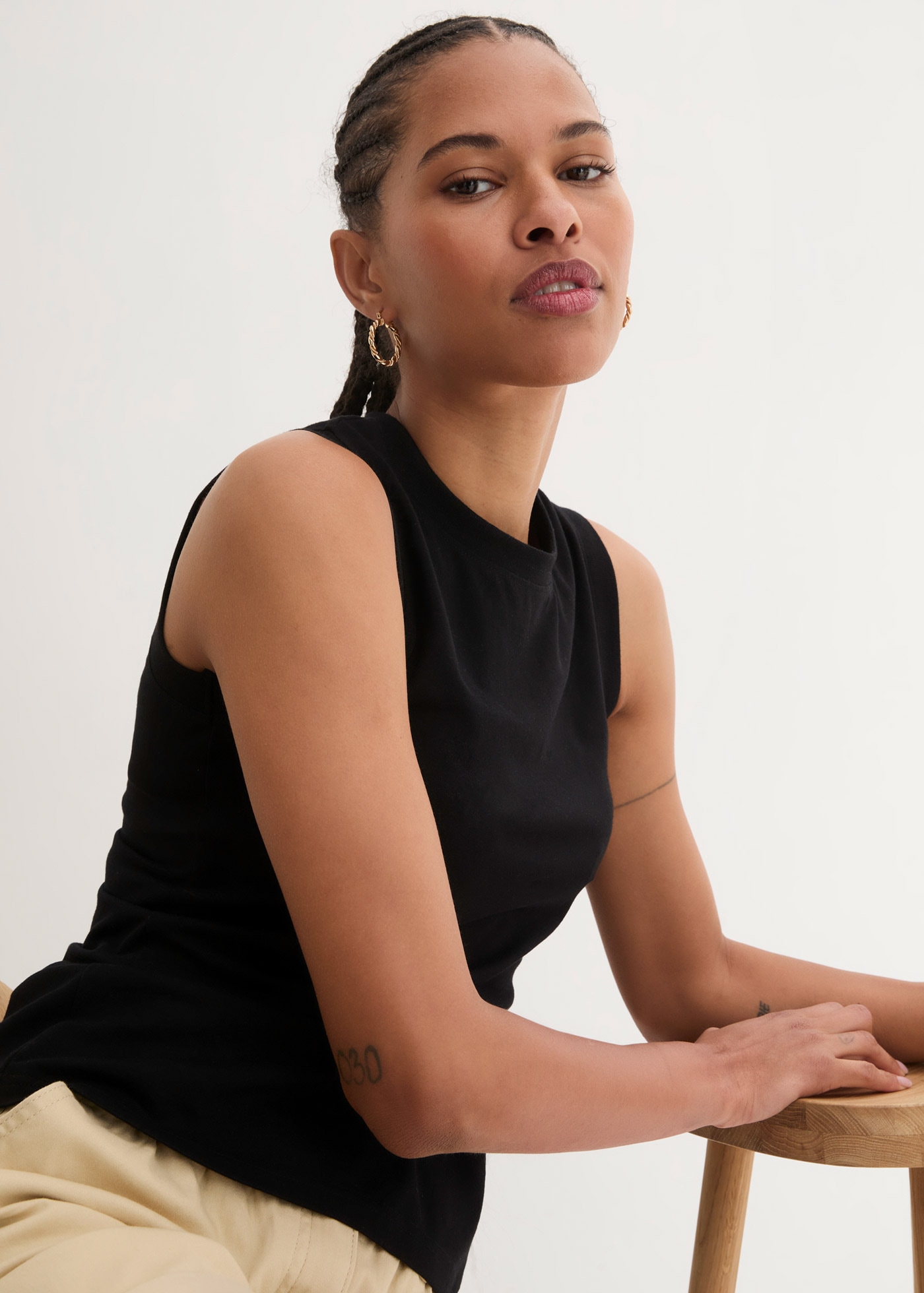 bonprix Shirttop »Tanktop mit reiner Baumwolle« Tanktop mit reiner Baumwolle