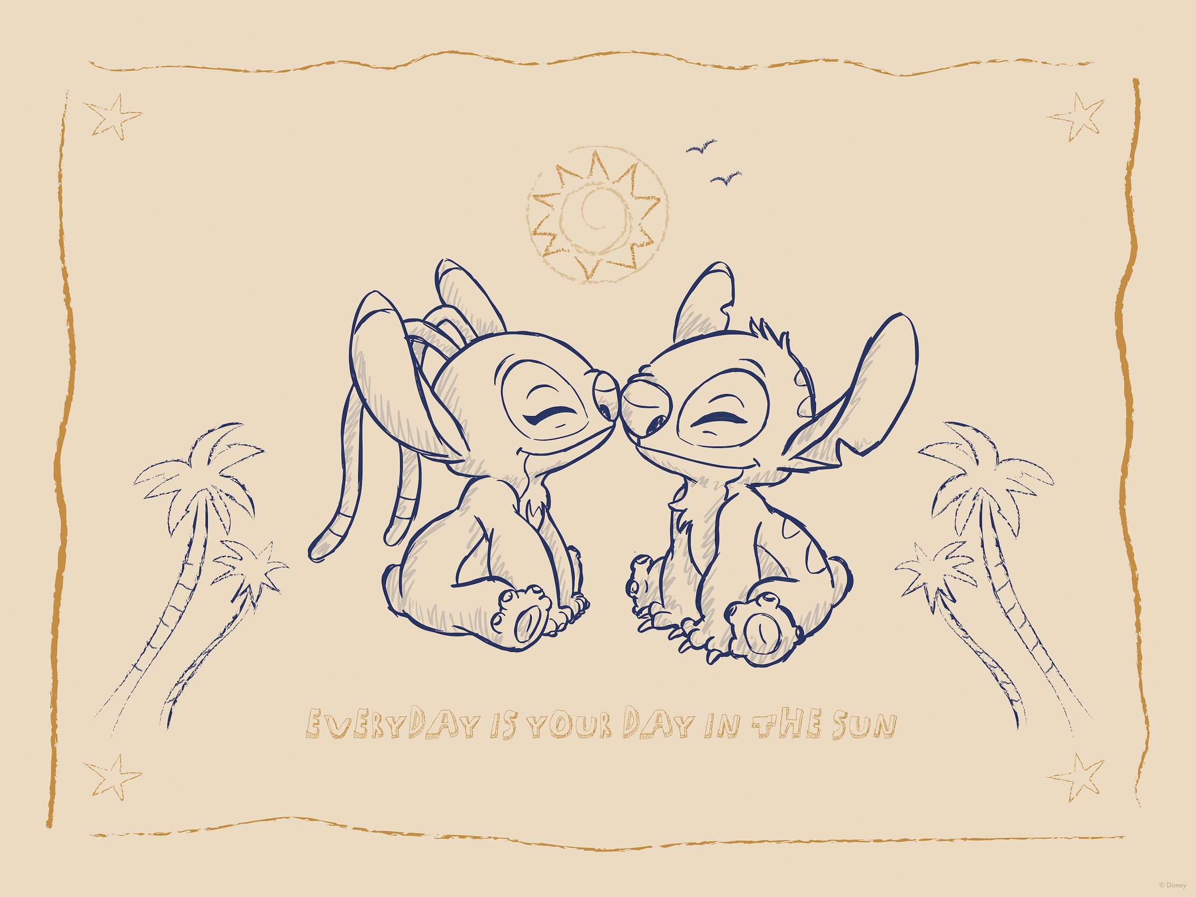 Komar Wandbild »Disney Lilo and Stitch Your Day in the Sun«, Disney, (Set, 1 St.), 30 x 40 cm (Breite x Höhe) - Kinderzimmer, Dekoration