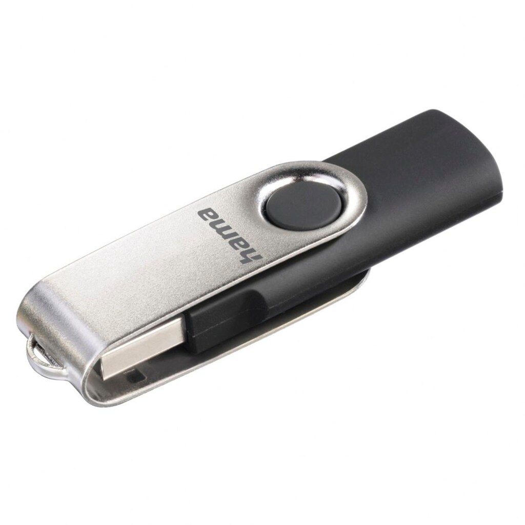 Hama USB-Stick »USB-Stick "Rotate", USB 2.0, 32GB, 10MB/s, Schwarz/Silber«, (Lesegeschwindigkeit 10 MB/s)