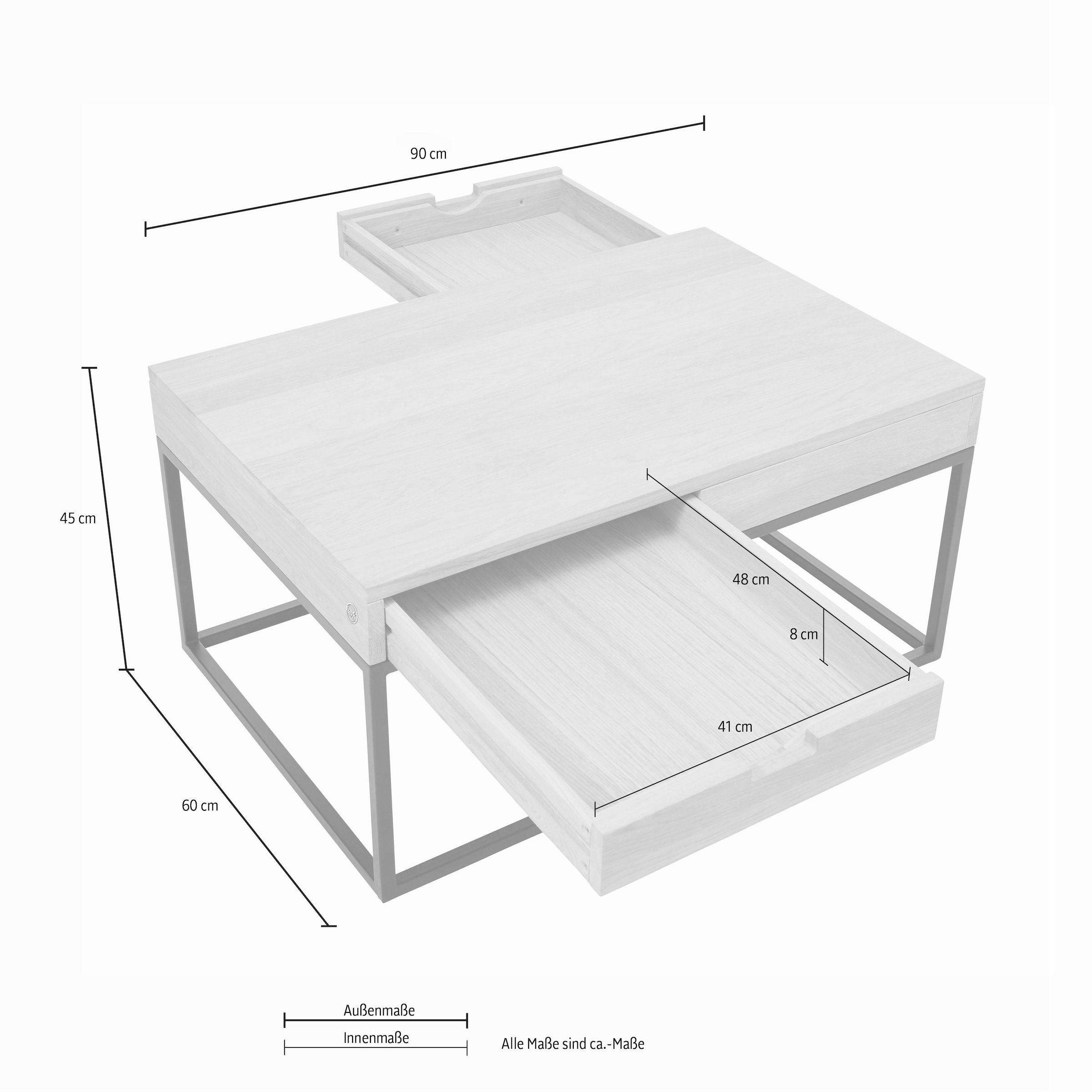 Guido Maria Kretschmer Home&Living Couchtisch »Rava«, in 2 Größen, aus massiver Eiche