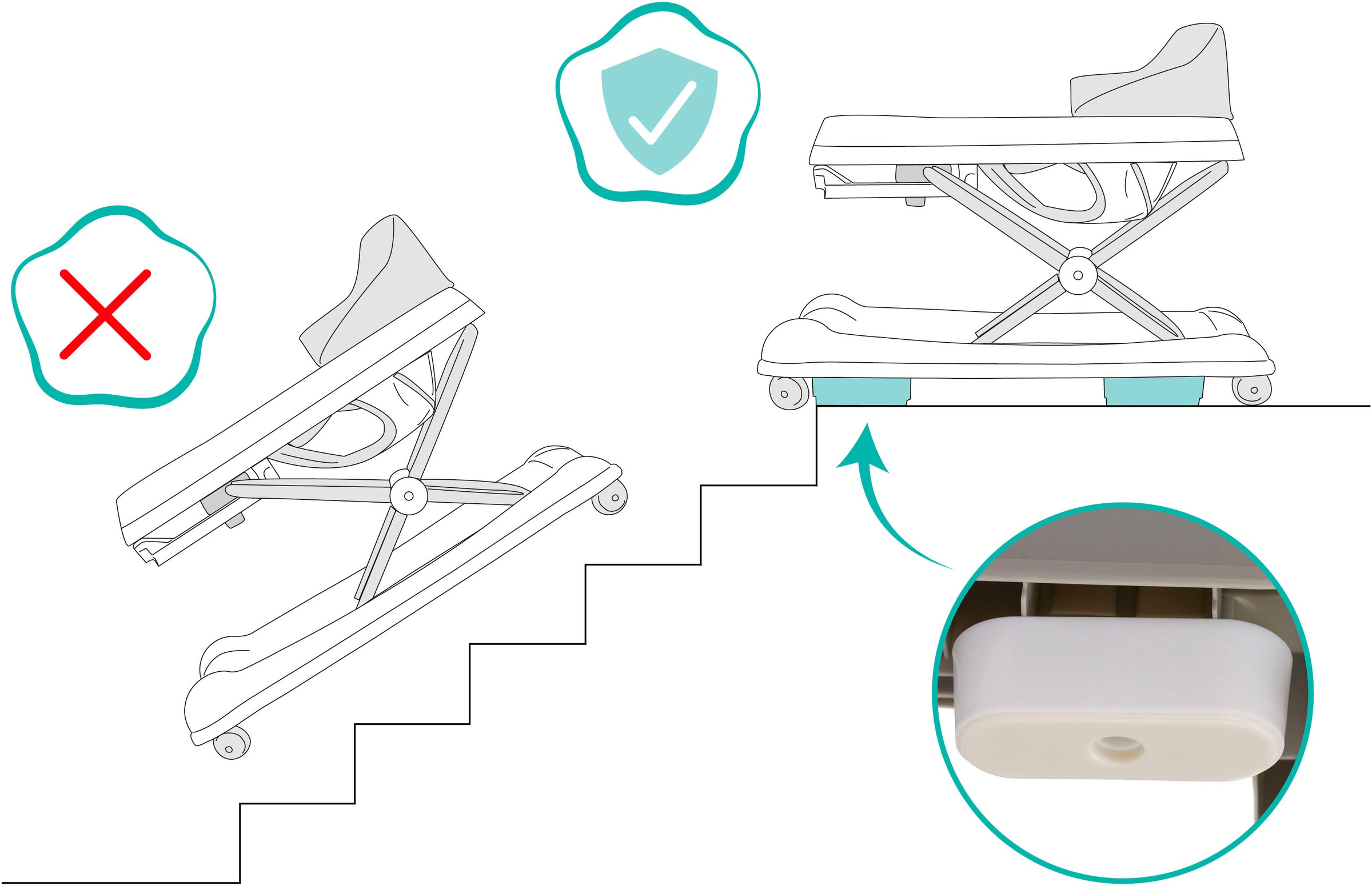 Fillikid Lauflernhilfe »Car, grau/blau« mit Sicherheitsstoppern