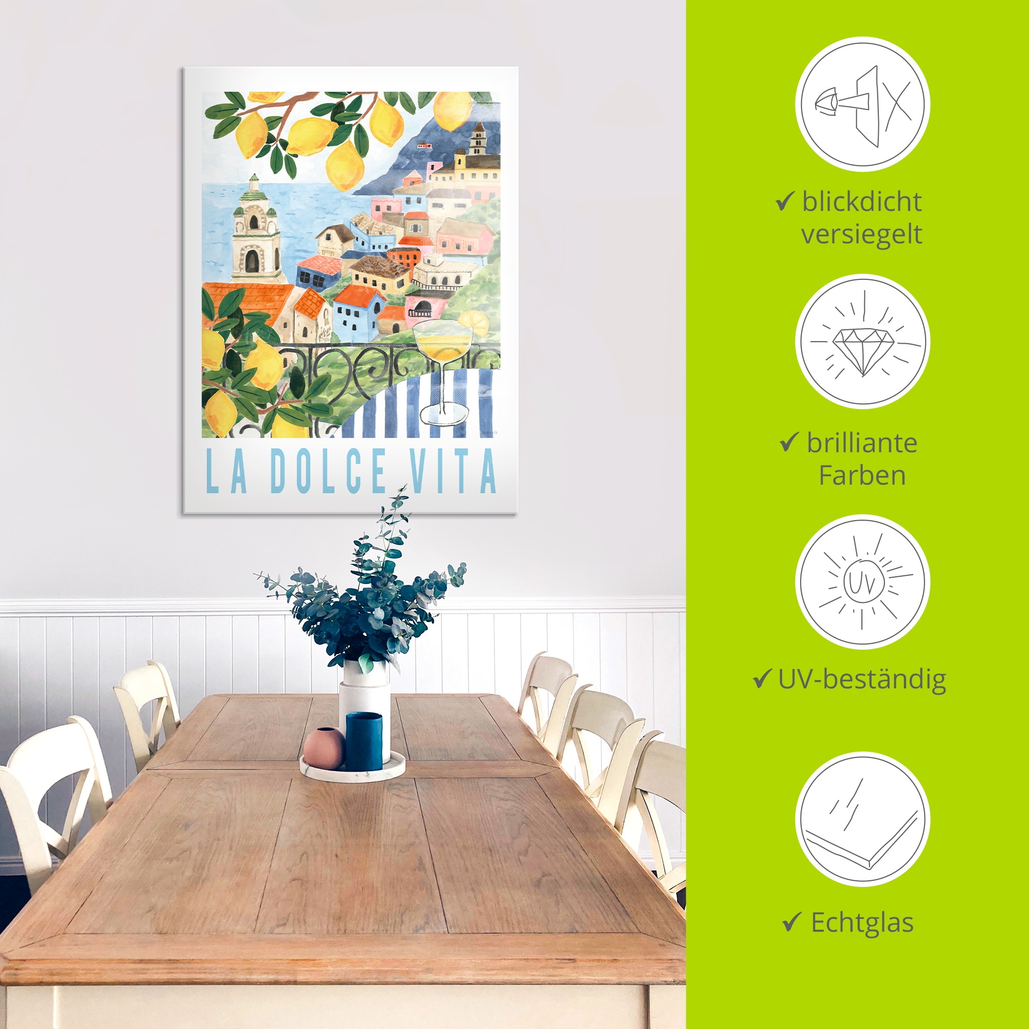 Artland Glasbild »Mediterranean View I« Meer Bilder 1 Stk. tlg. in verschiedenen Größen