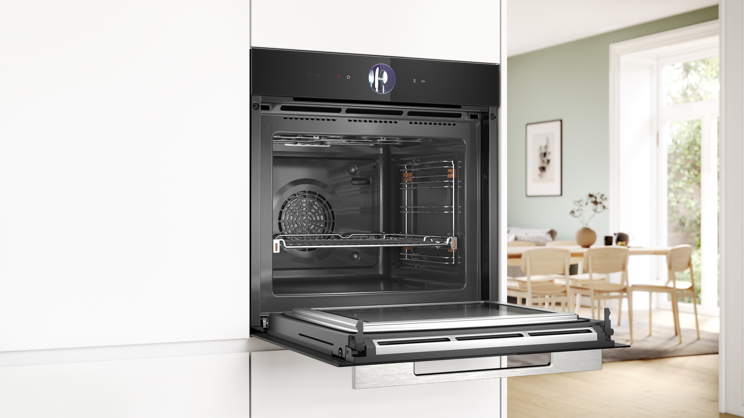 BOSCH Backofen mit Mikrowelle Serie 8 »HMG776NB1«, mit 1-fach-Teleskopauszug, AirFry-Funktion