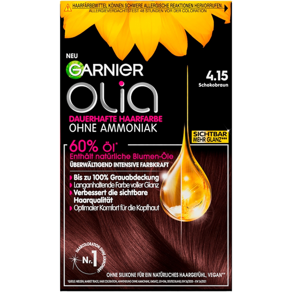GARNIER Coloration »Garnier Olia dauerhafte Haarfarbe«, (Set, 3 tlg.)