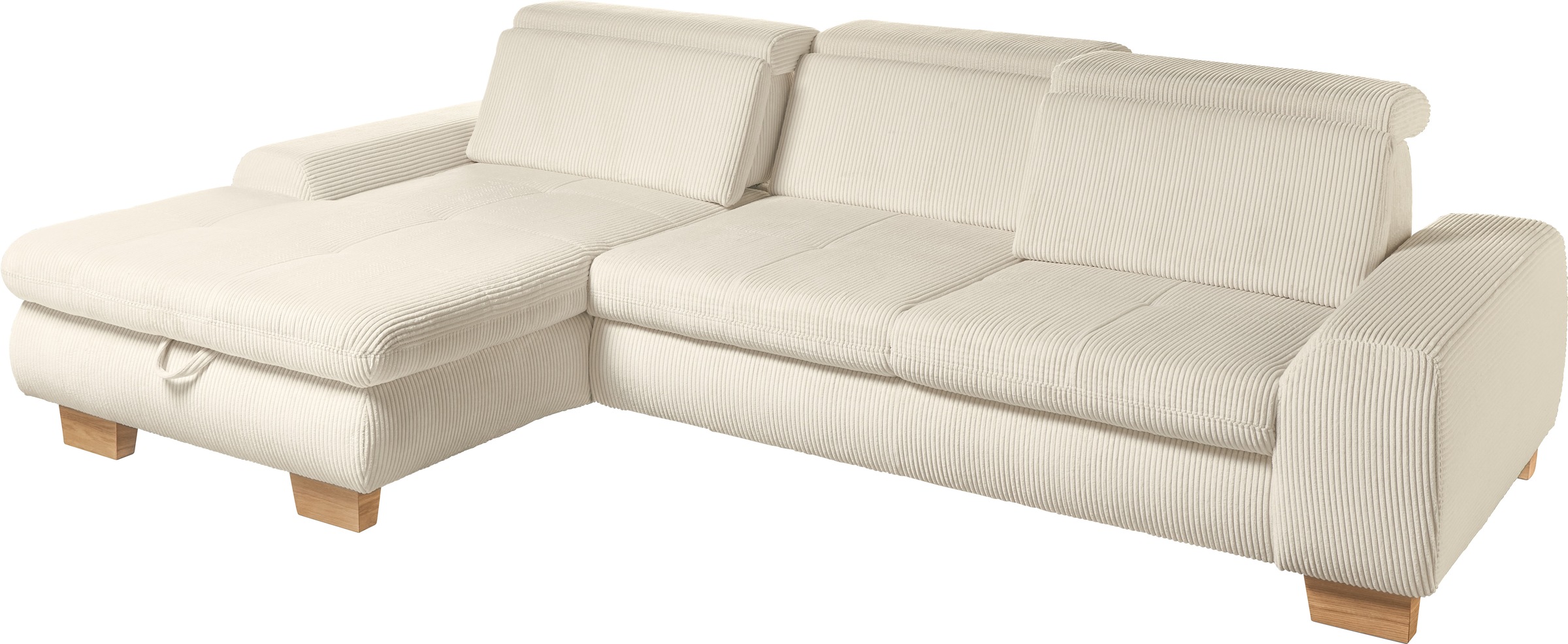 set one by Musterring Ecksofa »SO 3400, Cord, Sitzhöhe 47cm oder 49cm, inkl. Sitztiefenverstellung«, mit Canape und verschiedenen Funktionen, Kaltschaum, B307 x T195 cm