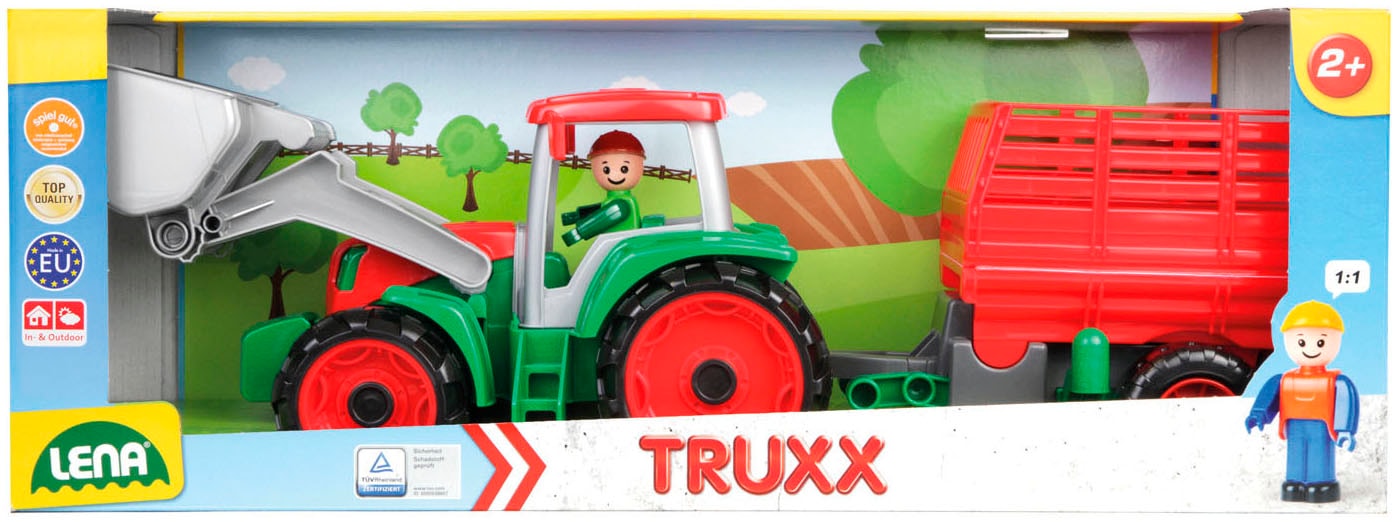 Lena® Spielzeug-Traktor »Truxx Traktor« mit Heuanhänger; inkl. Spielfigur; Made in Europe